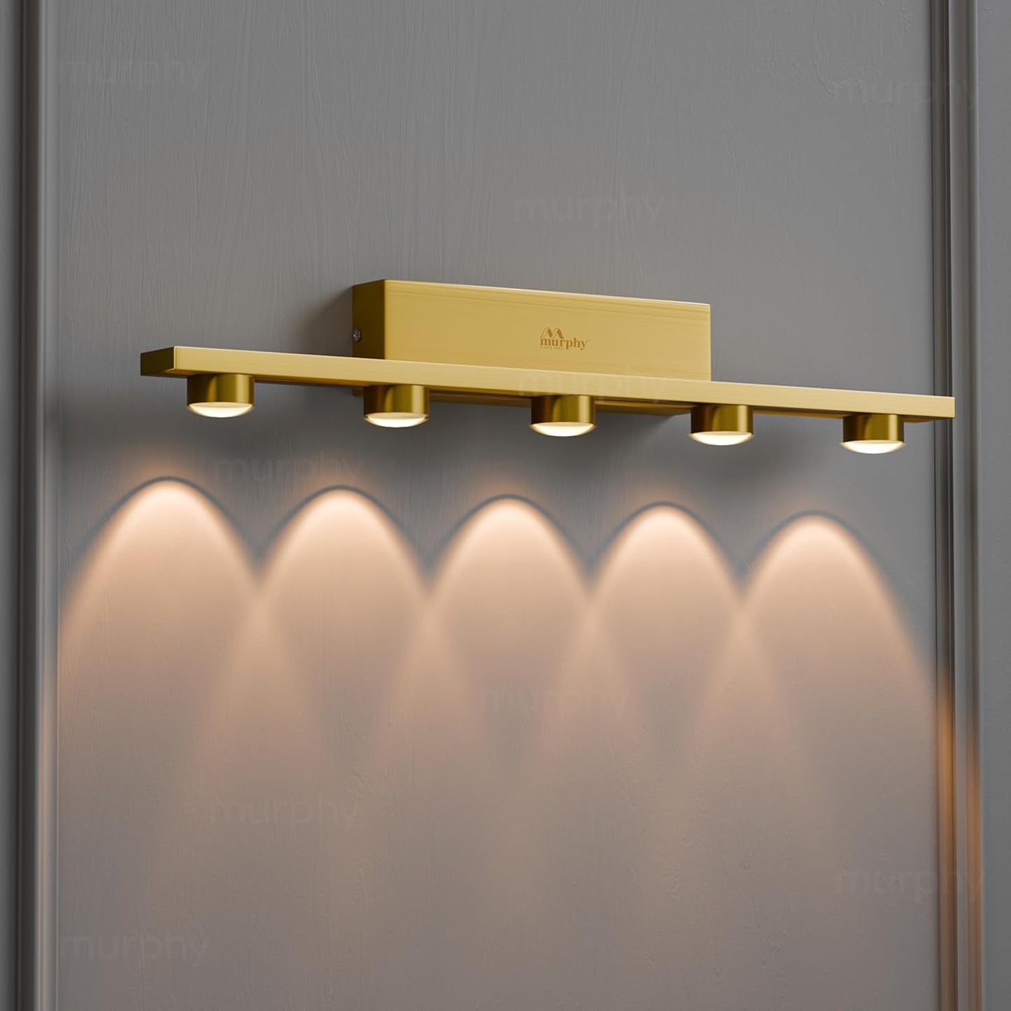Murphy 5-Glow Goldray|LED Mirror/Vanity Light|- Luxurious Gold Finish|Warm White, 2-Year Warranty