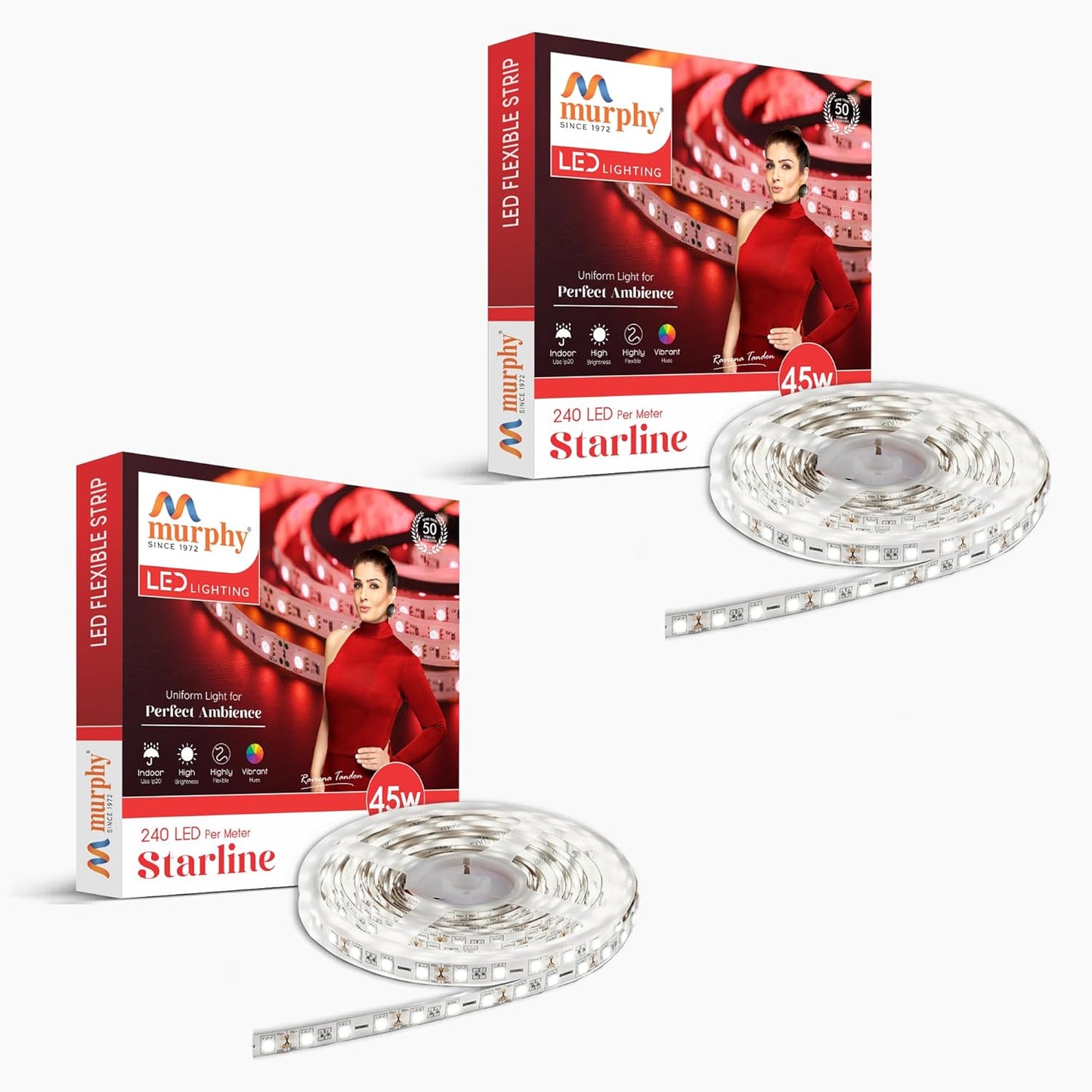 Murphy 45W LED Strip Light 2835 High Lumen 5 Metre (120 LEDs/Mtr) Cool White – 12V DC 10A Driver Included | Cove/False Ceiling/Decor Light