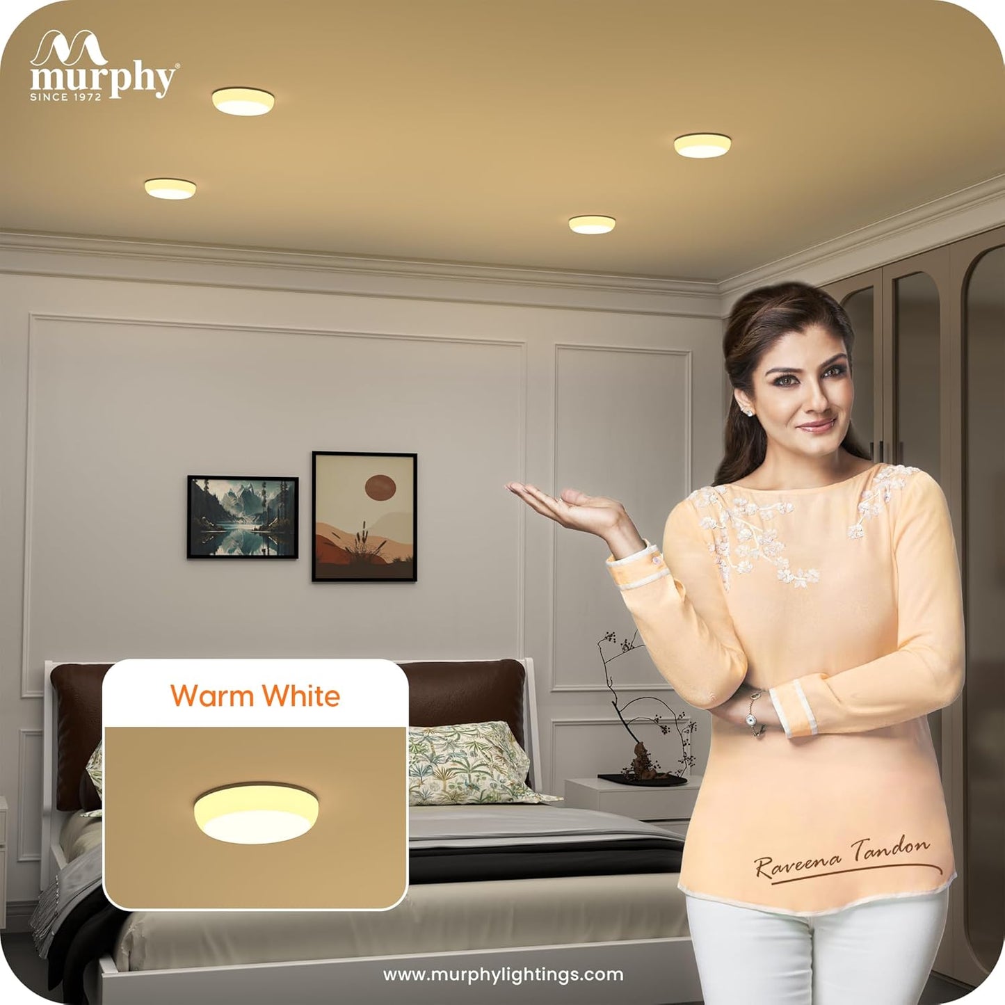 Murphy 2-in-1 8W+8W Double Color Round LED Junction Box Ceiling Light | High Brightness Energy Saving Indoor Light | 2-Year Warranty