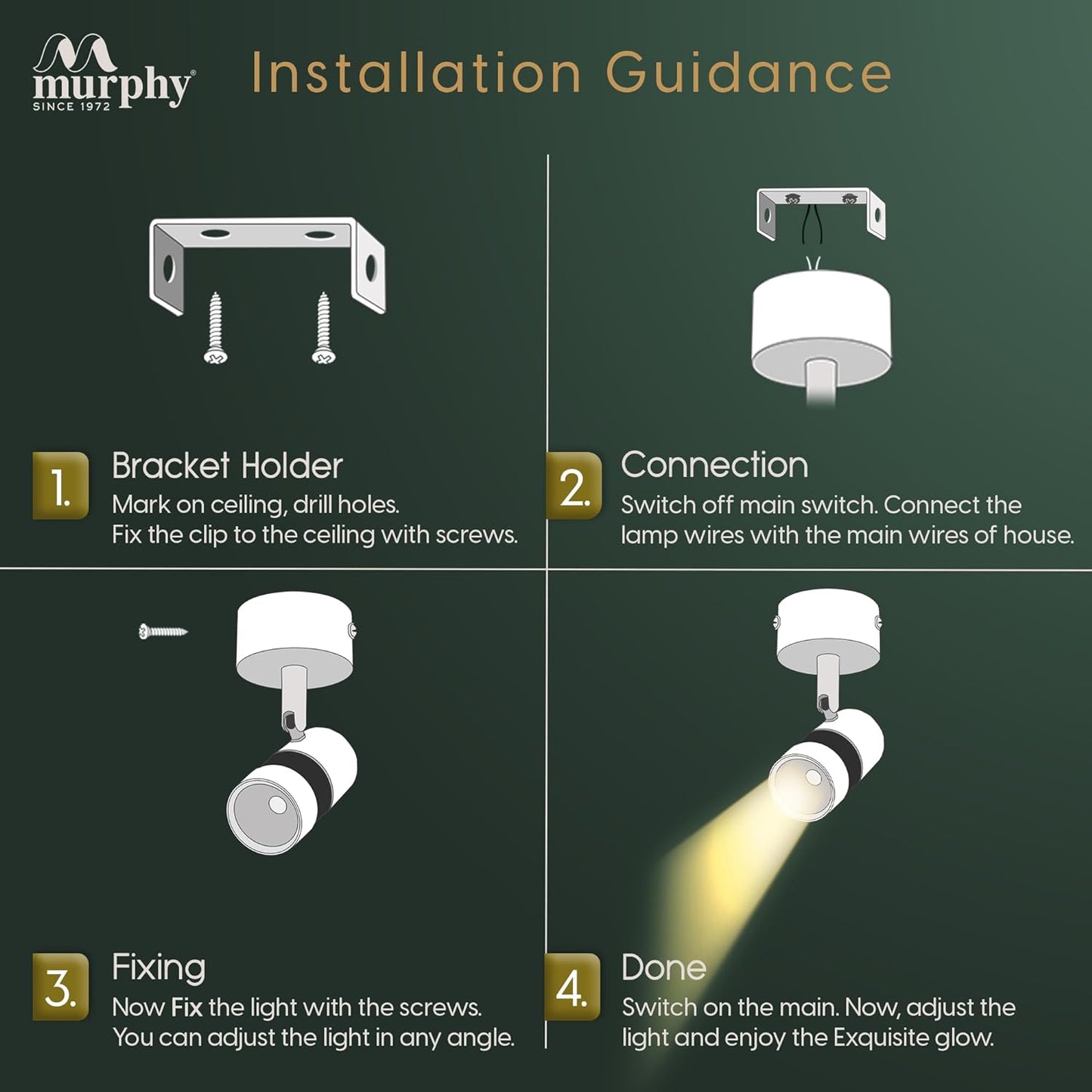 Murphy 3W Full Brass Adjustable Aluminum LED Wall COB Spotlight