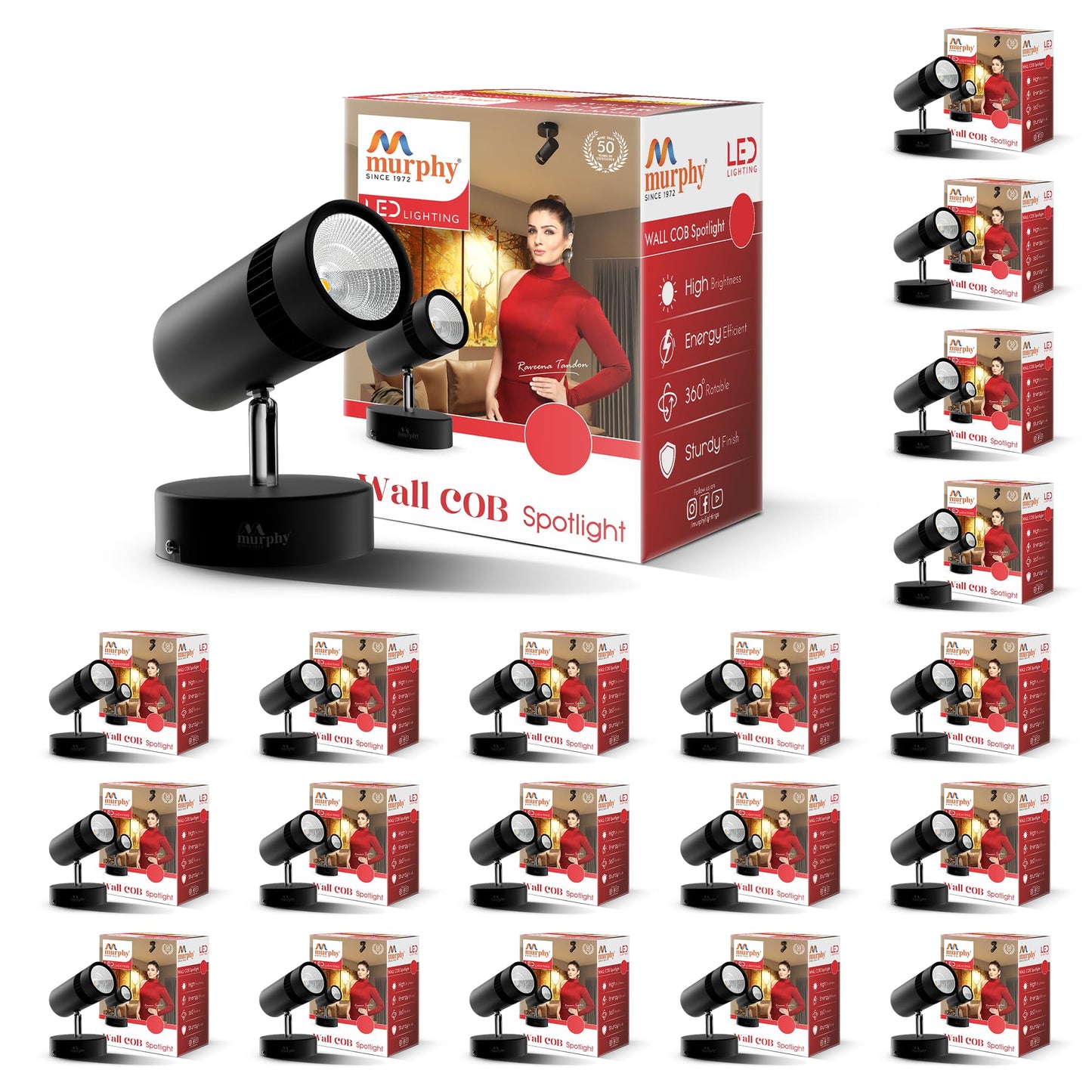 Murphy 6W Adjustable Aliminum LED Wall COB Black Body