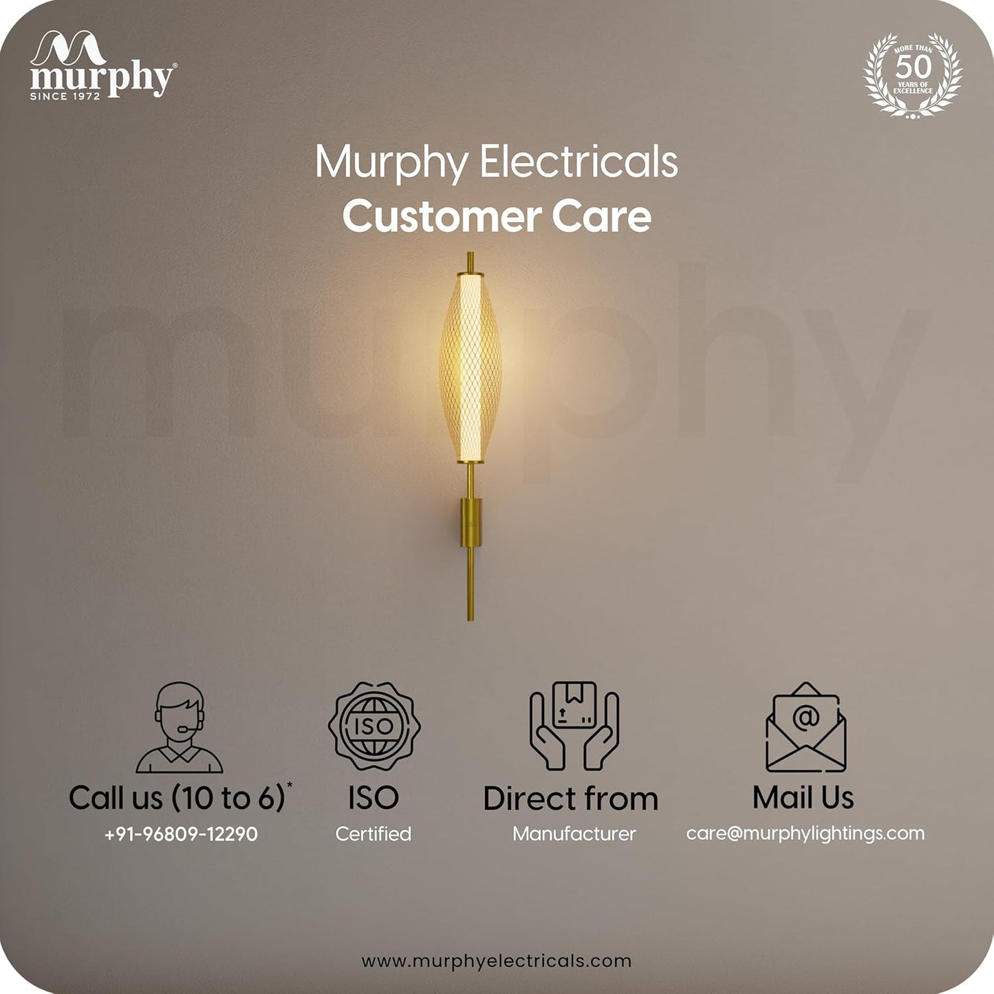 Murphy Glint Mesh 12W Wall Light |Aluminium Body |Golden Finish | 3-in-1 Color Changing LED (Cool White/Warm White/Natural White)