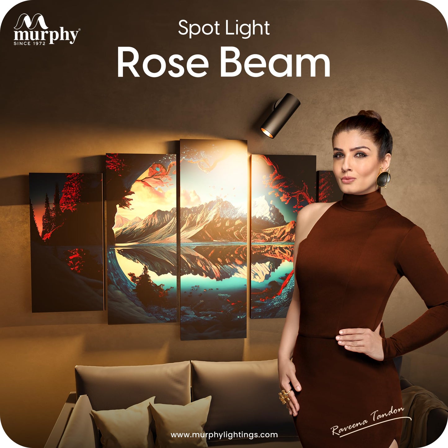 Murphy 12W LED Surface Mount Spot Light for Ceiling Warm White, Aluminium Body, Anti-Glare Design, Indoor Use – Black Rose Gold Finish, 2-Year Warranty