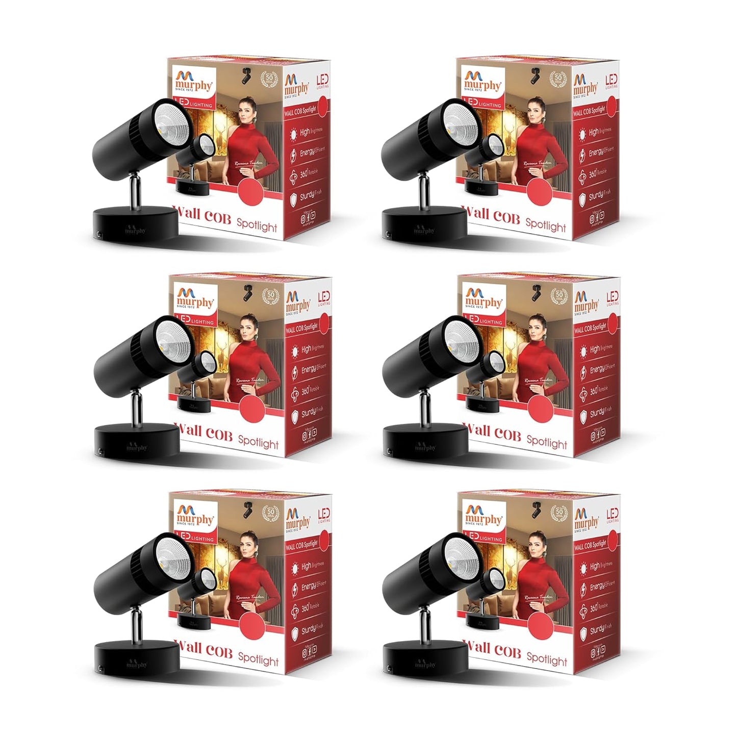 Murphy 6W Adjustable Aliminum LED Wall COB Black Body