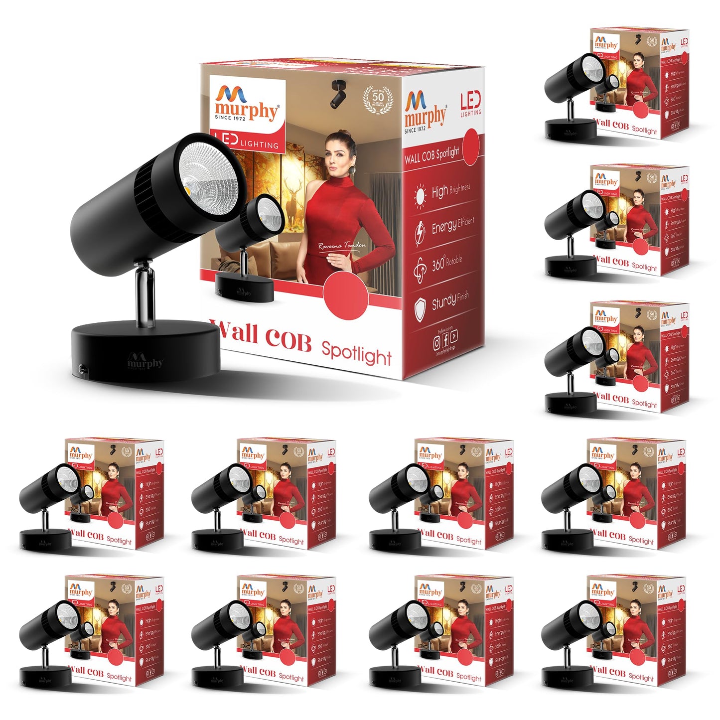 Murphy 6W Adjustable Aliminum LED Wall COB Black Body