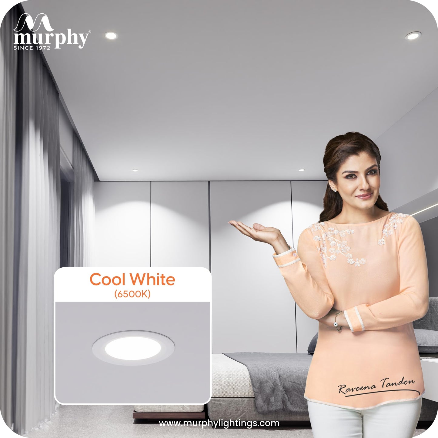 Murphy Cona 6W Round LED Concealed Panel Down Light | Best Suited for 3-Inch Cutout, Energy Efficient, 2 Years Warranty