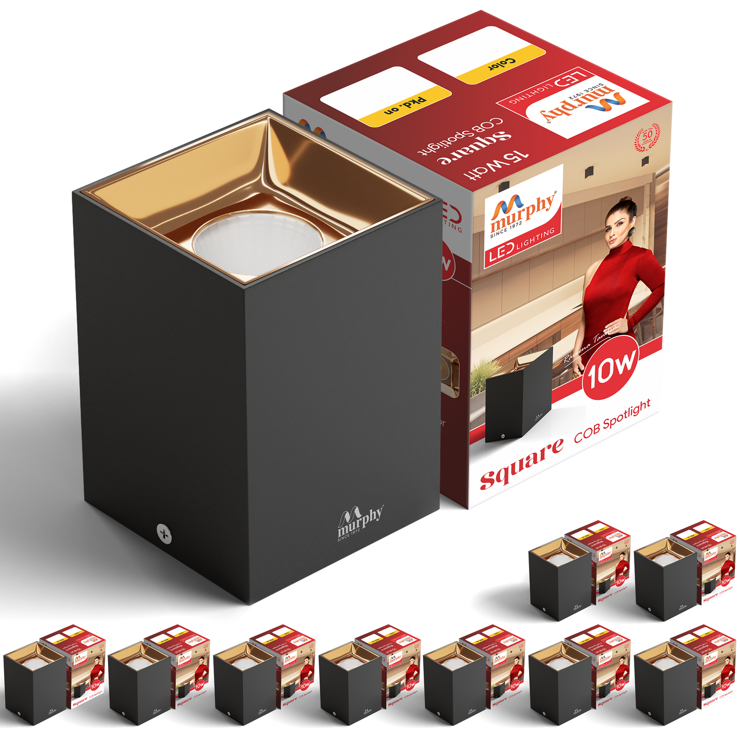 Murphy 10W Square Cylindrical Shape Surface Mounted COB Spot Downlight