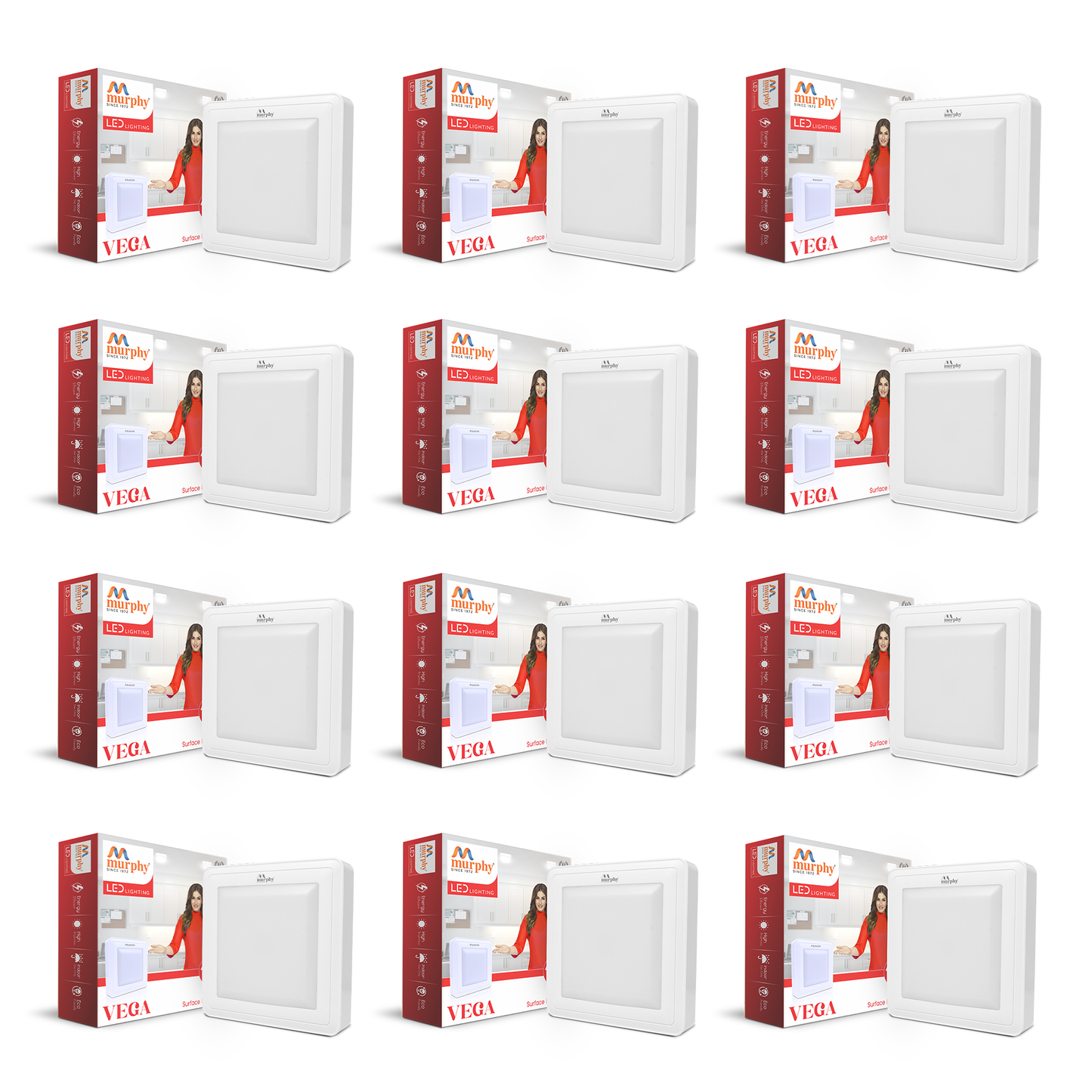 Murphy 15W Vega Square Surface Panel Light