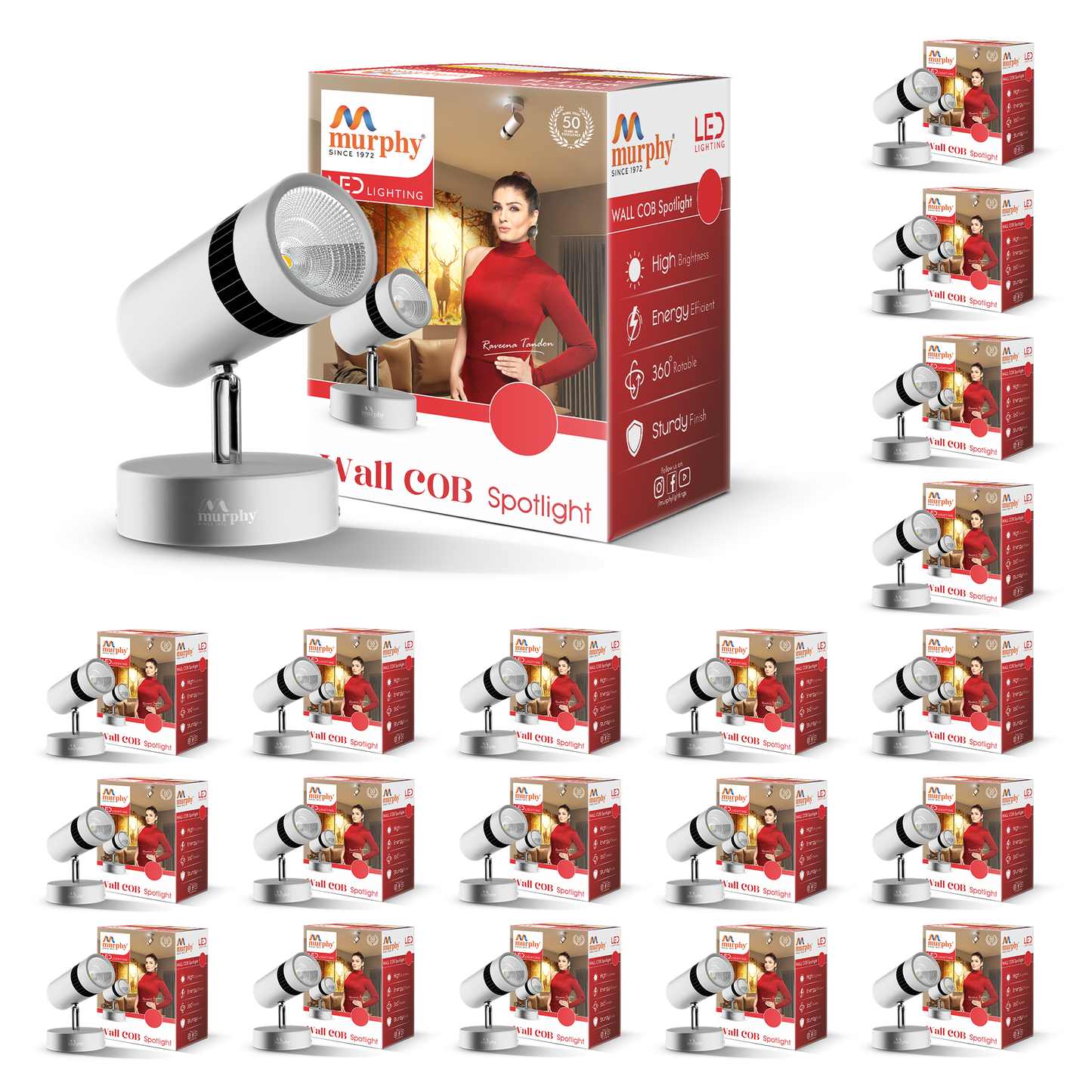 Murphy 10W Adjustable Aliminum LED Wall COB White Body