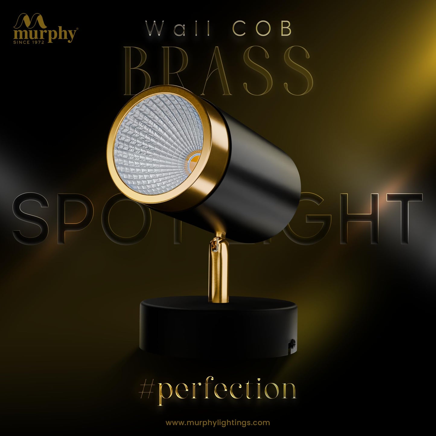 Murphy 6W Black Brass Adjustable Aluminum LED Wall COB Spotlight