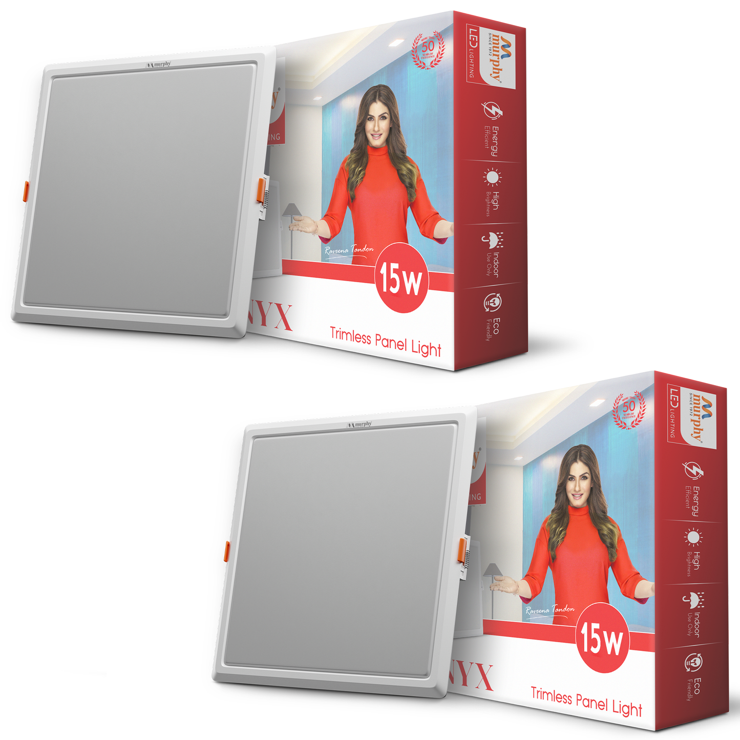 Murphy 15W Trimless 3 Color Changing Square Recess Panel Light