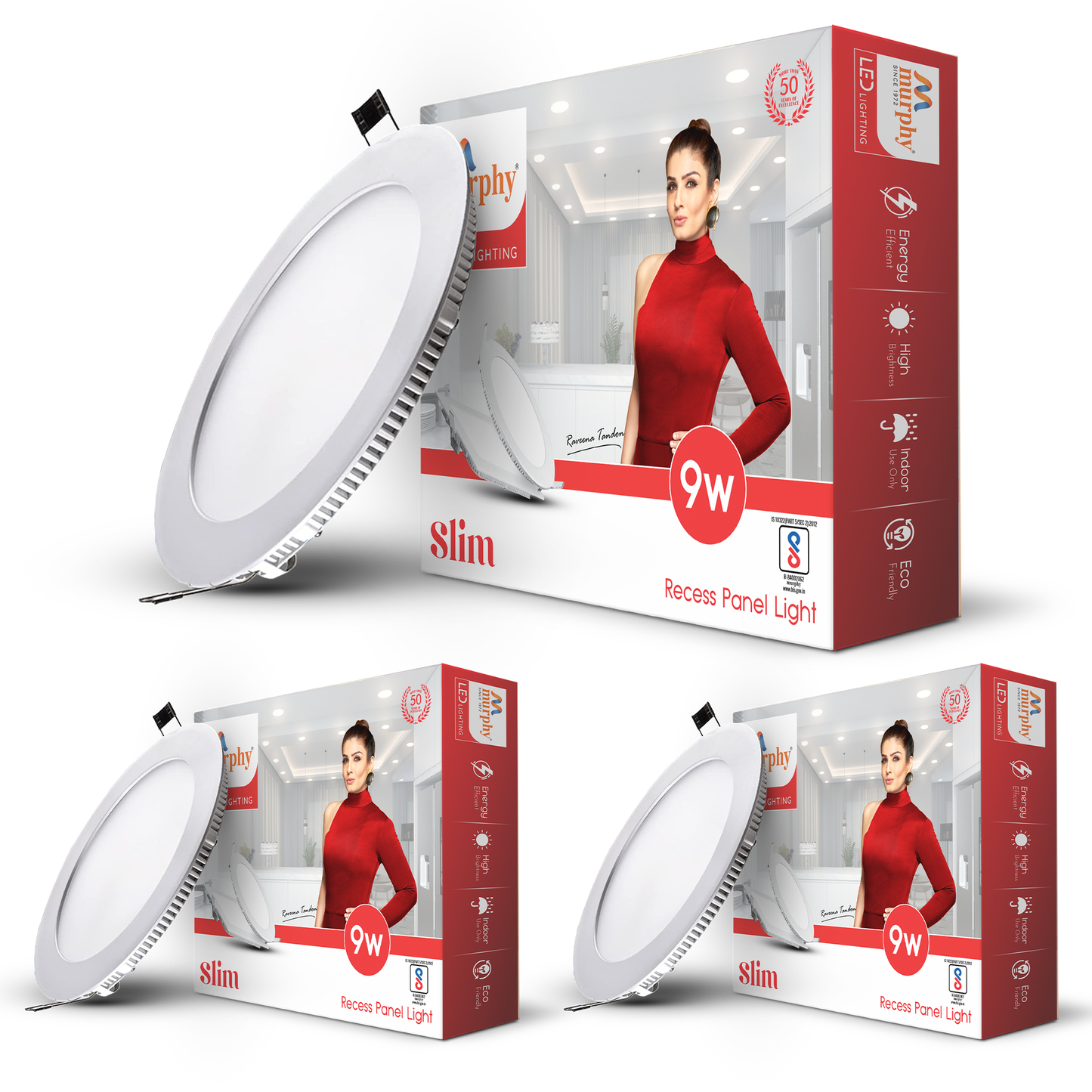 Murphy 9W Slim Round Recess Panel Light