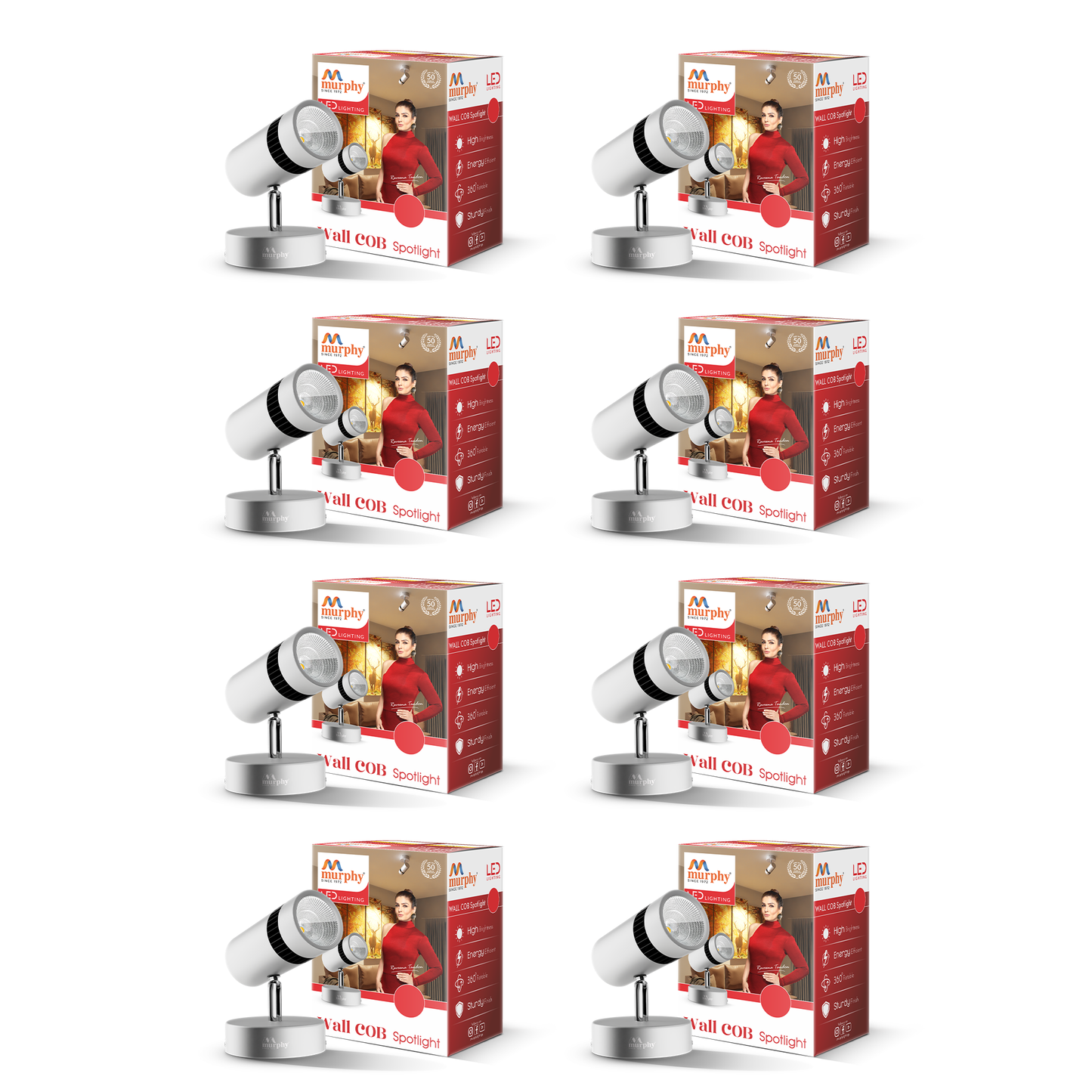 Murphy 3W Adjustable Aliminum LED Wall COB White Body