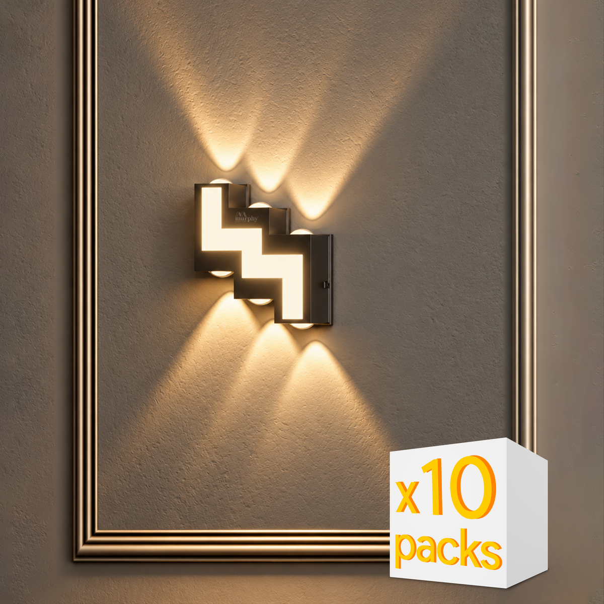 Murphy 12W 6-Way LED Step Up & Down Aluminium Wall Light
