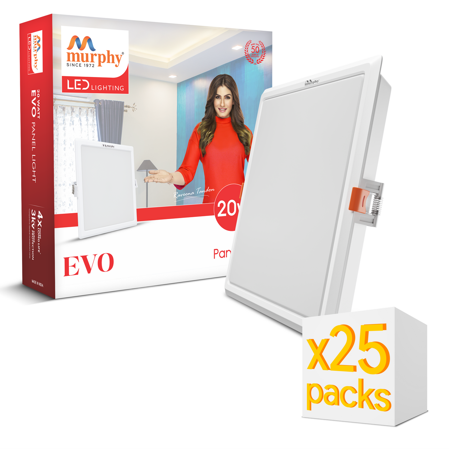 Murphy 20W Evo Square Recess Panel Light