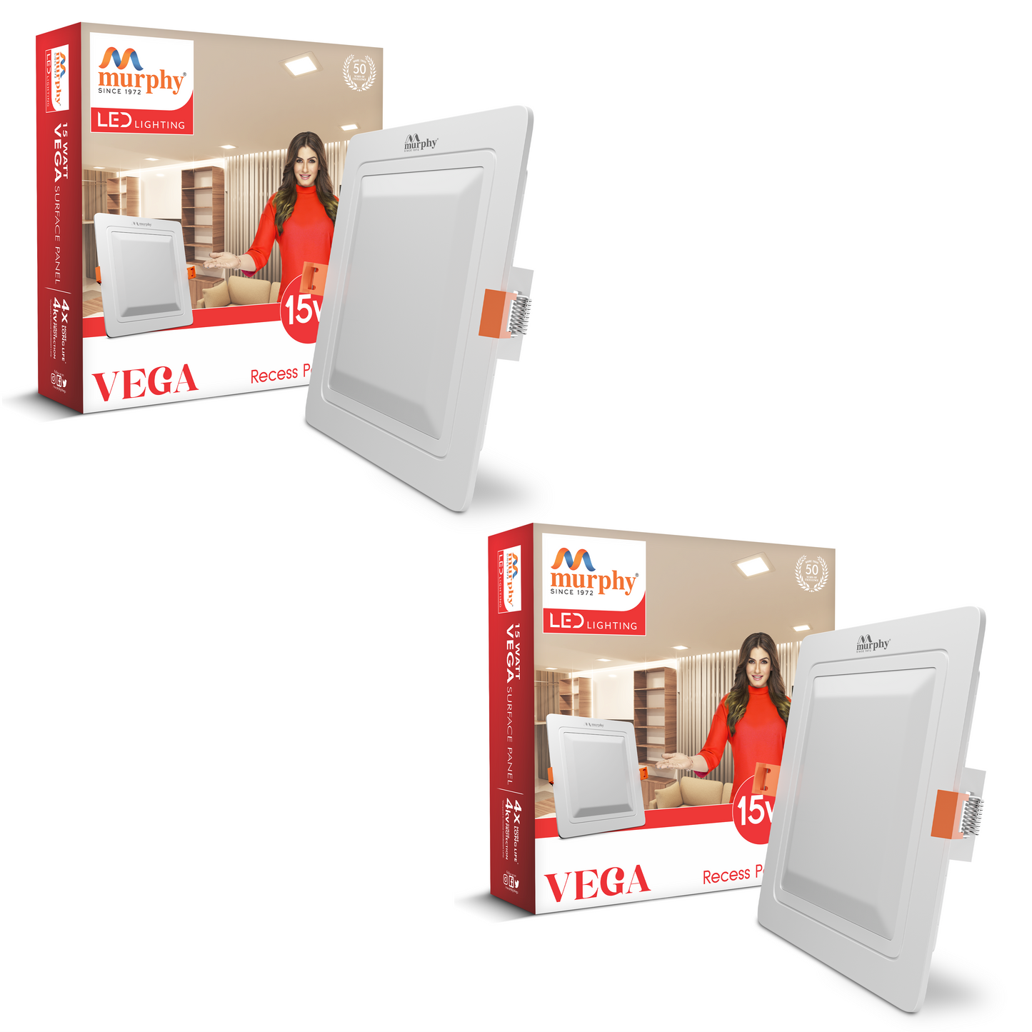 Murphy 15W Vega Square Recess Panel Light