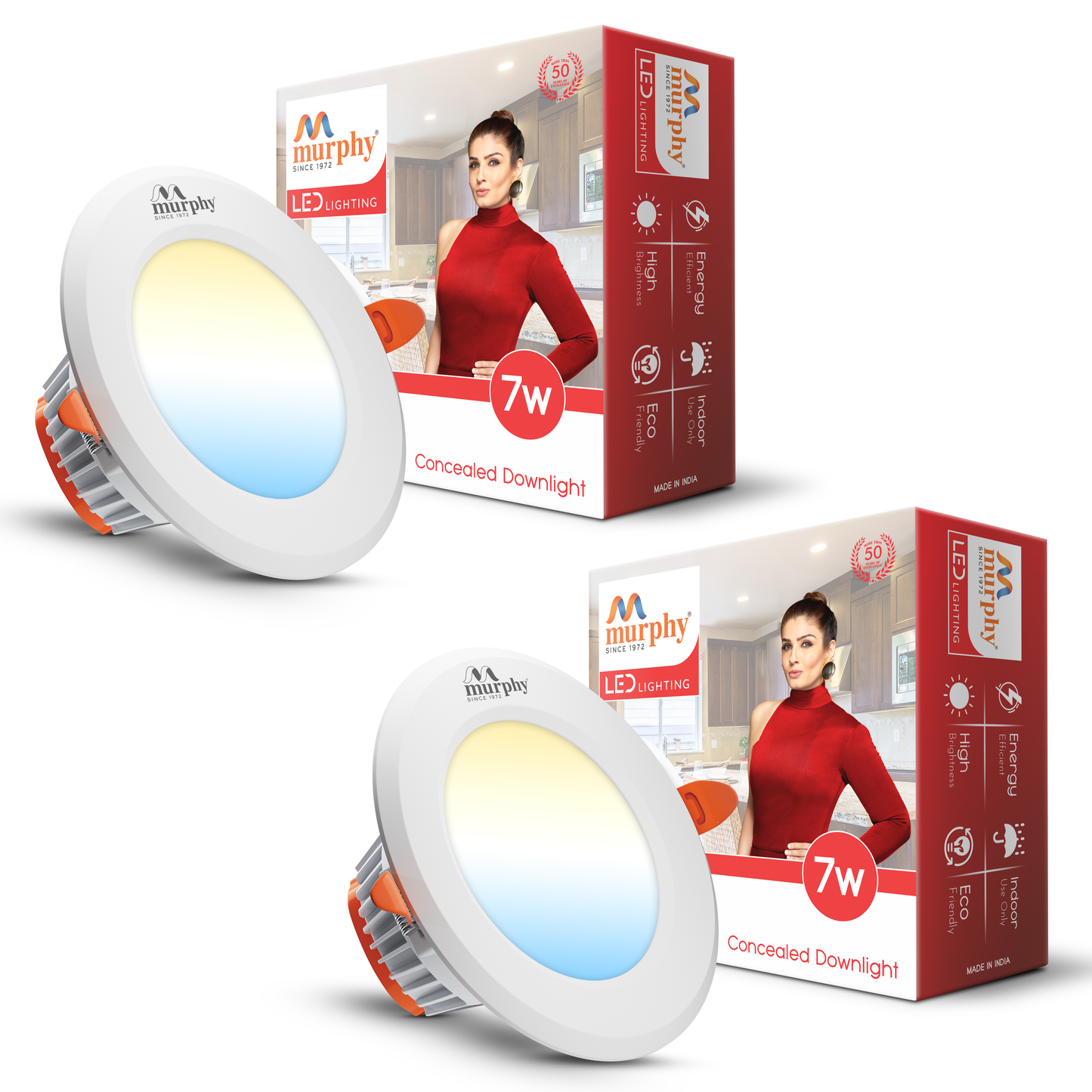 Murphy 7W Vivo LED 3-IN-1 Color Changing Down Light : Cool White + Warm White + Natural White