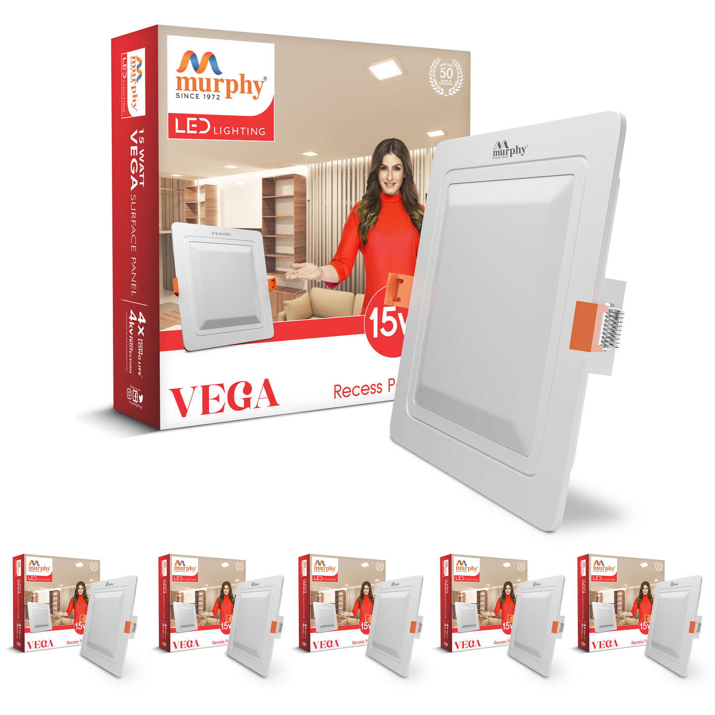 Murphy 15W Vega Square Recess Panel Light
