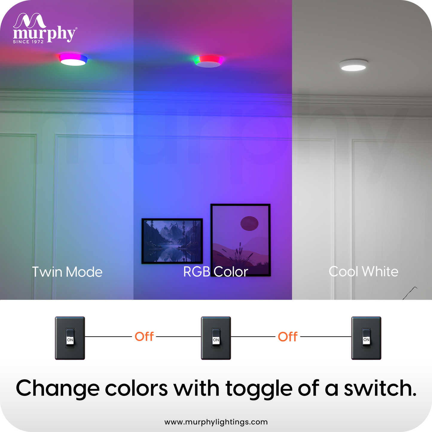 Murphy 7W+7W Twins LED Double Color Deep Junction Box Down Light