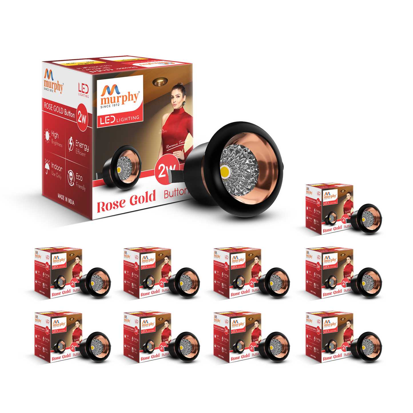Murphy 2W Rose Gold Button Spot Light
