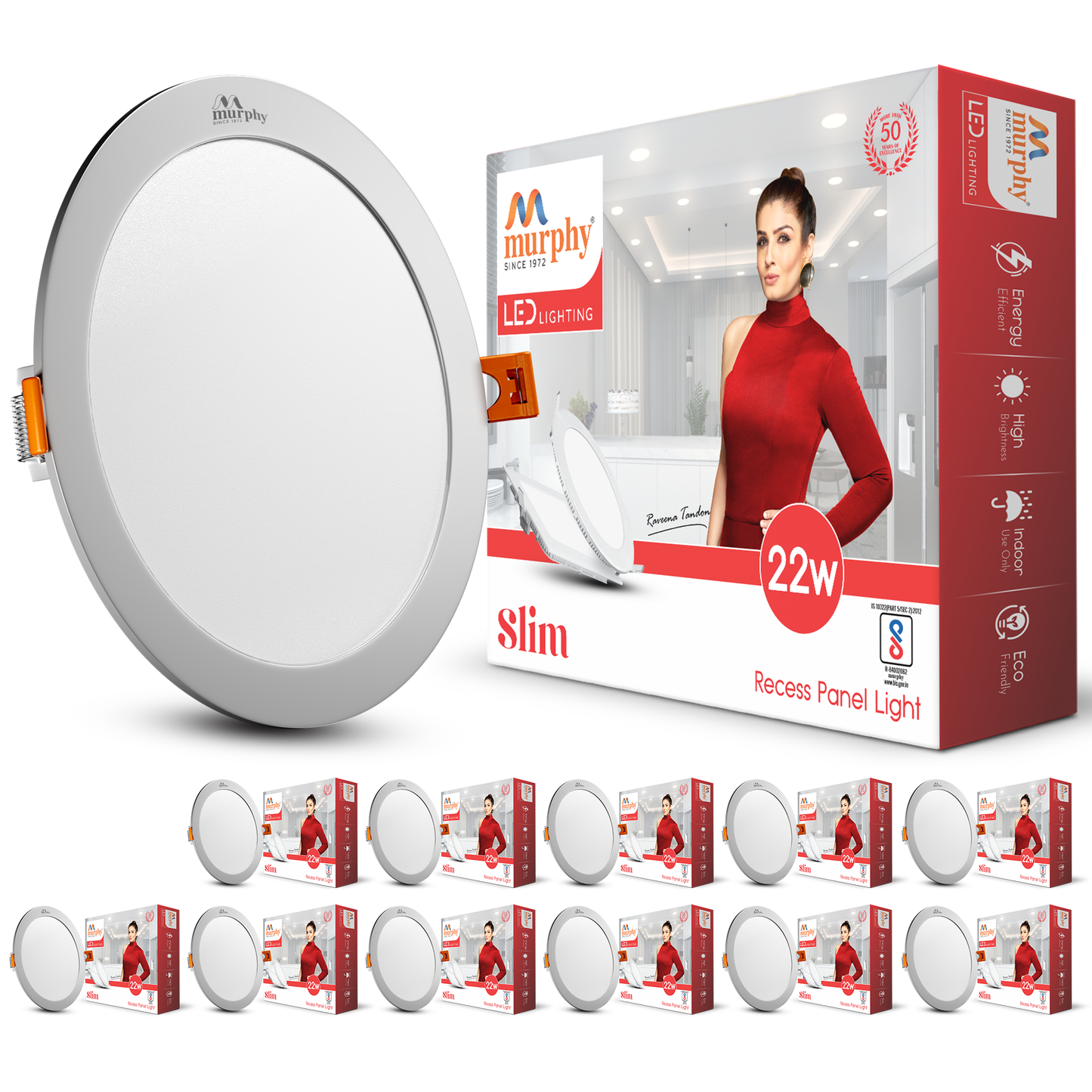 Murphy 22W Slim Round Recess Panel Light