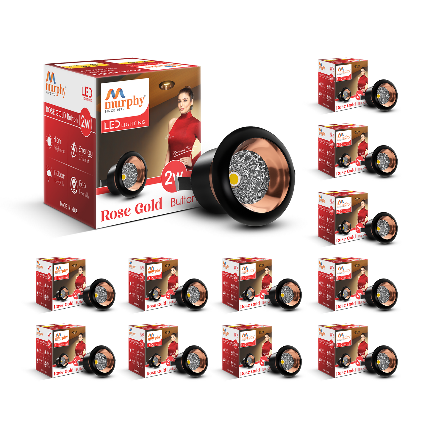 Murphy 2W Rose Gold Button Spot Light