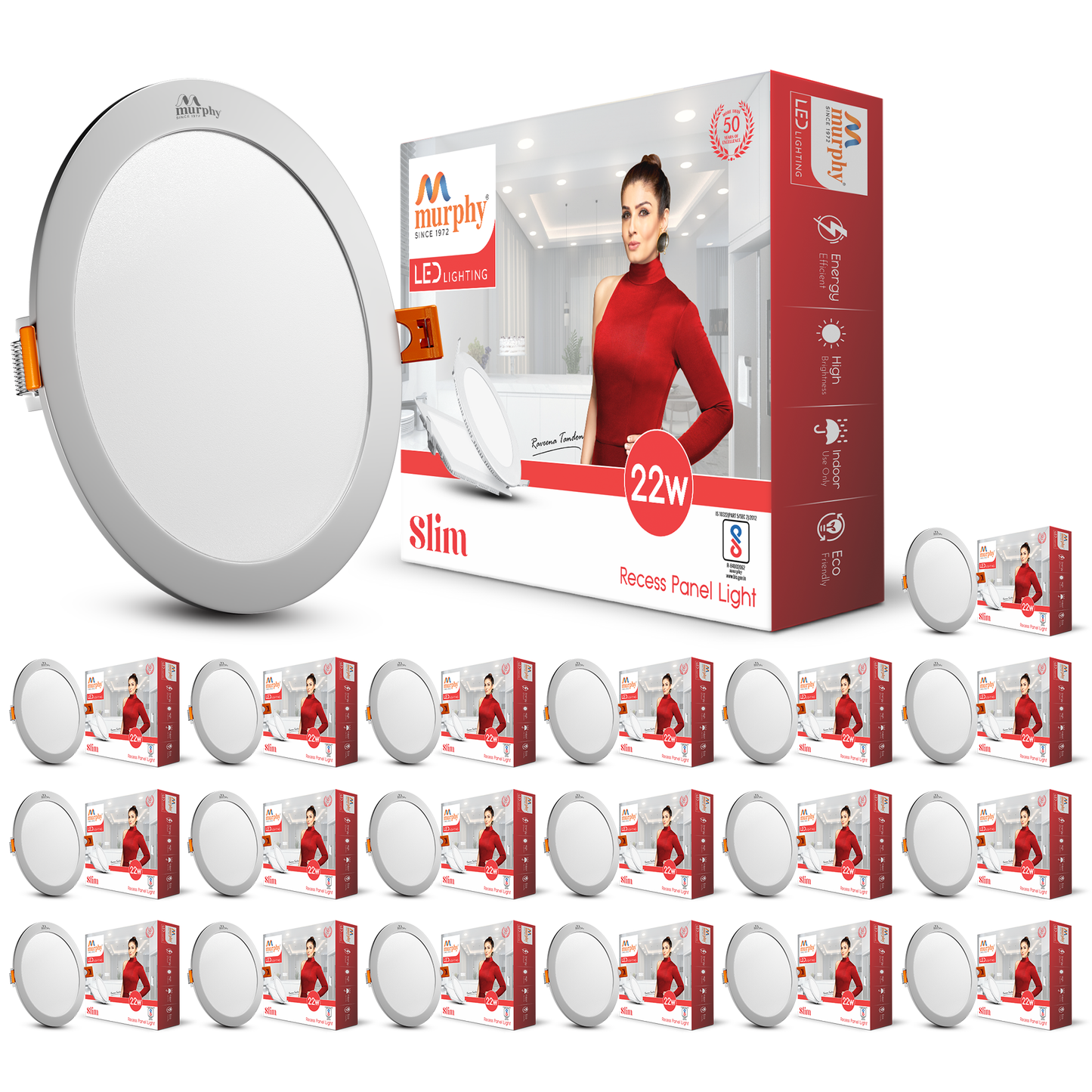 Murphy 22W Slim Round Recess Panel Light