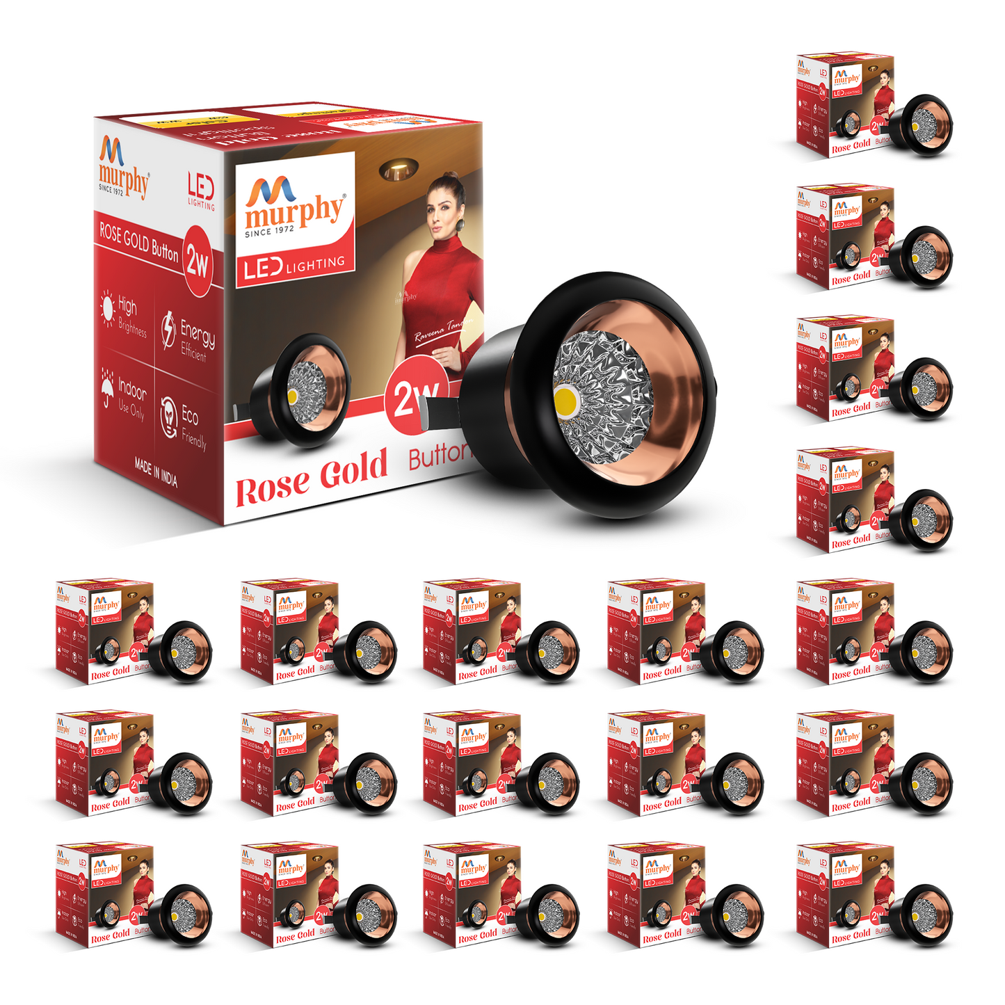 Murphy 2W Rose Gold Button Spot Light