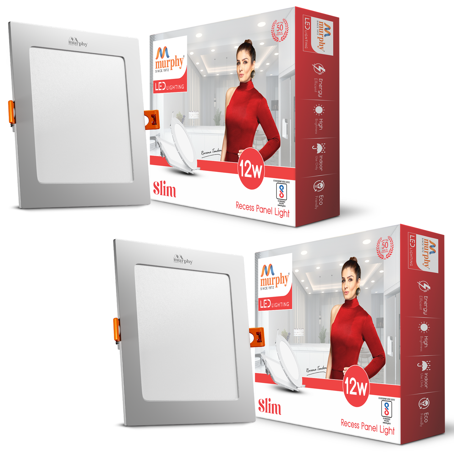 Murphy 12W Slim Square Recess Panel Light