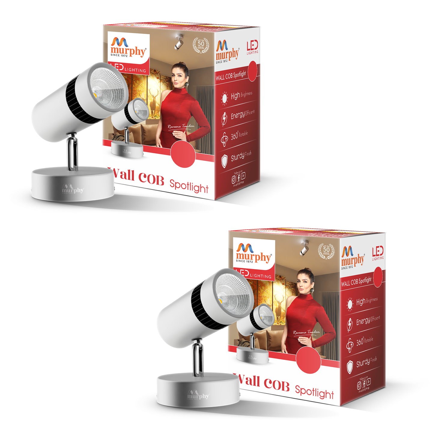 Murphy 10W Adjustable Aliminum LED Wall COB White Body