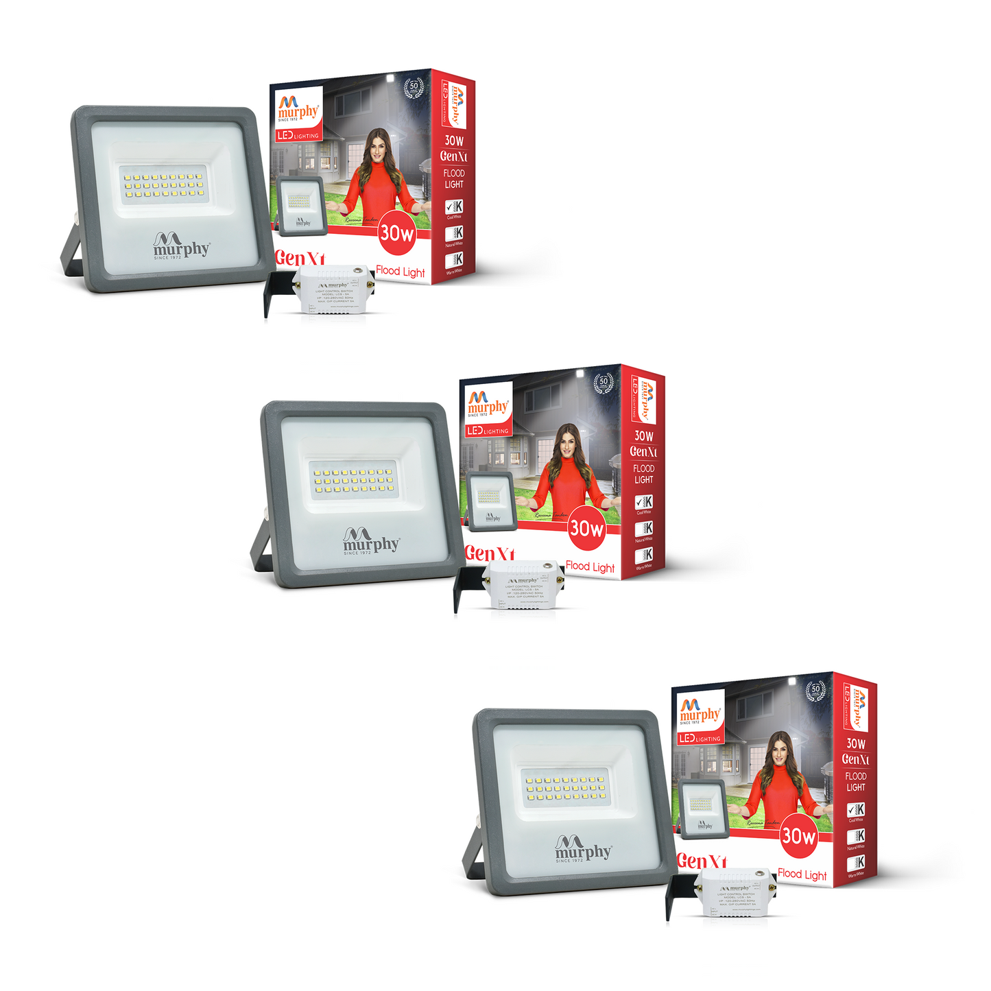 Murphy LED 30W Genxt Flood Light-With Auto On Off Driver