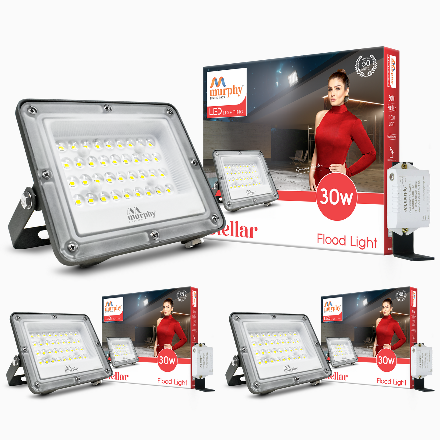 Murphy Steller 30W Led Waterproof with Auto On/Off Day Night Light Sensor Flood Light(Cool White, BIS Approved)