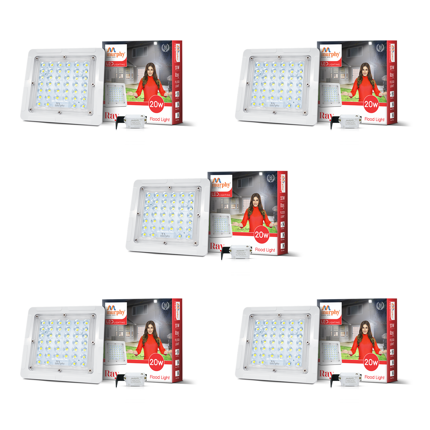 Murphy LED 20W RAY-PVC Flood Light With Auto On/Off Day Night Sensor