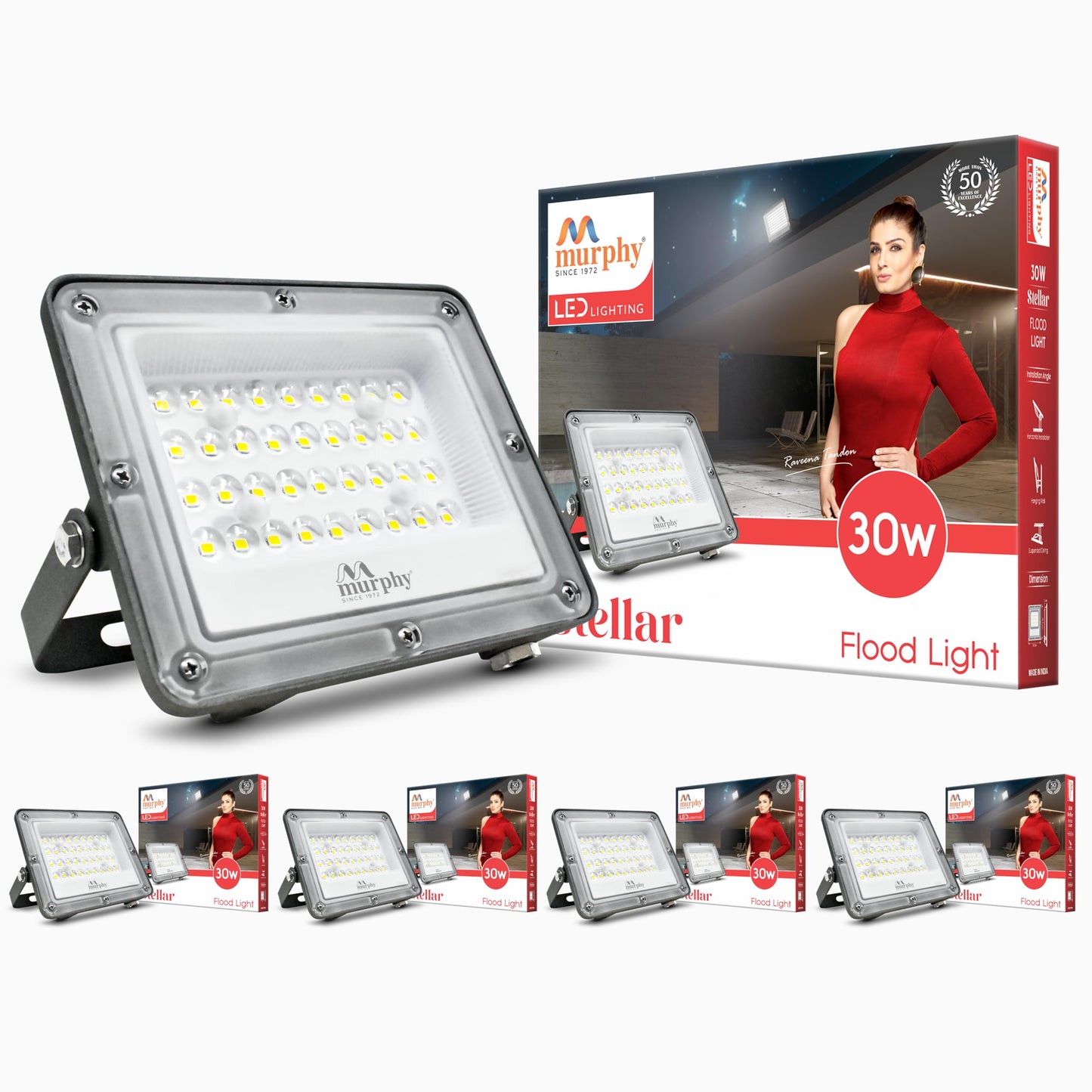 Murphy Steller LED 30W LED Flood Light, IP65 Rated Outdoor Light (Cool White, BIS Approved)