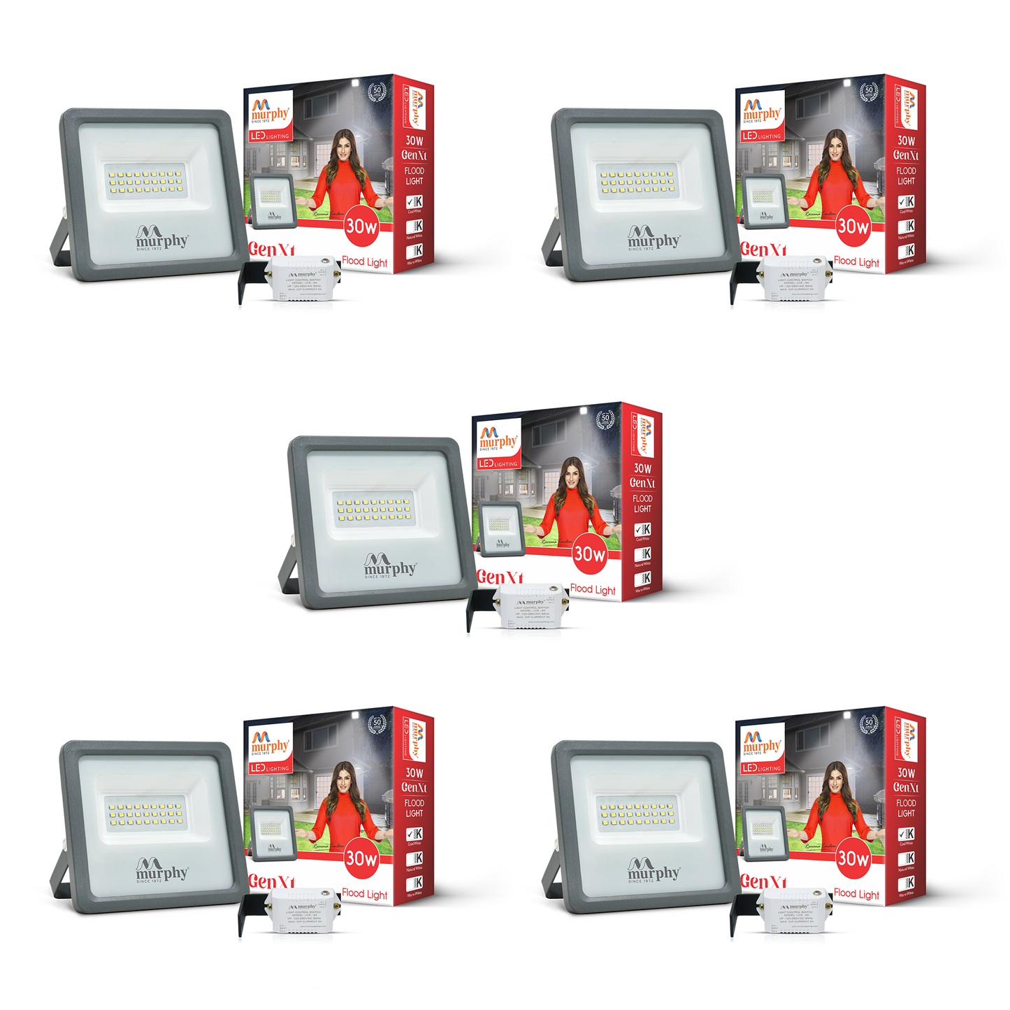 Murphy LED 30W Genxt Flood Light-With Auto On Off Driver