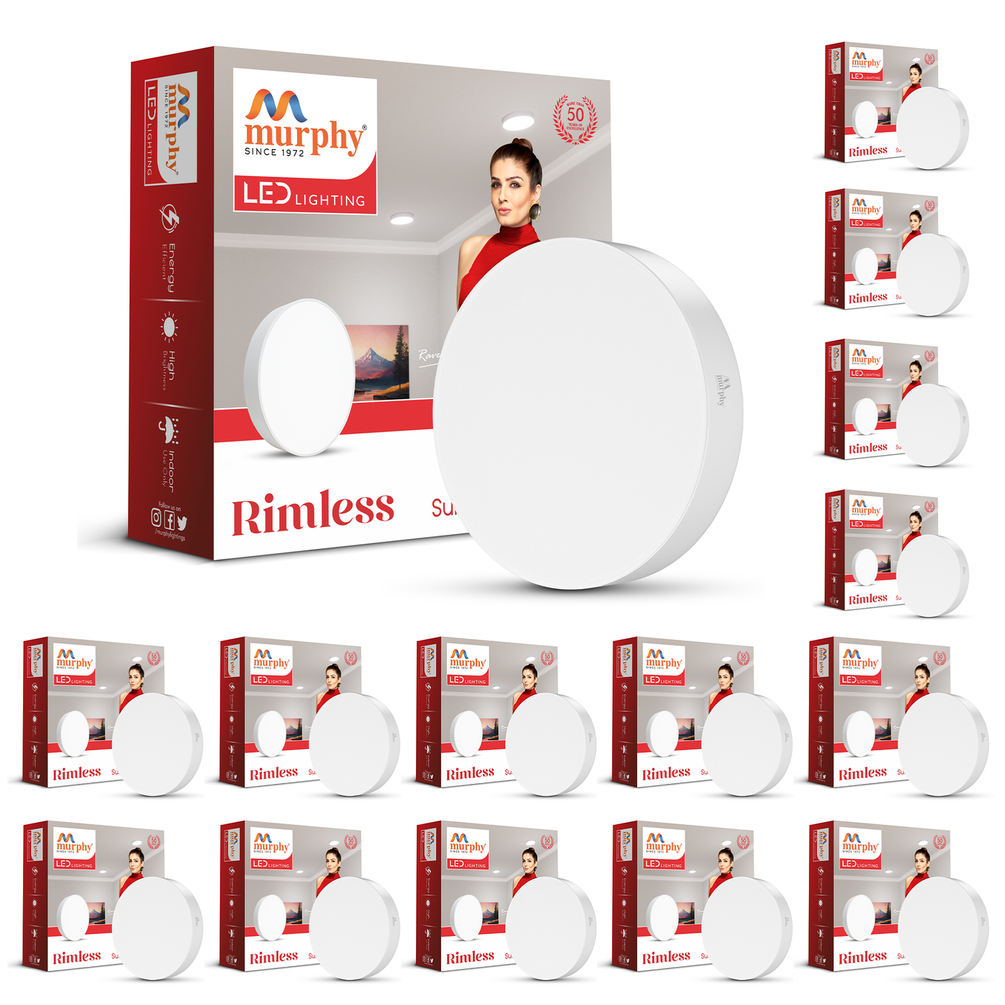 Murphy 18W Rimless Round Surface Panel Light