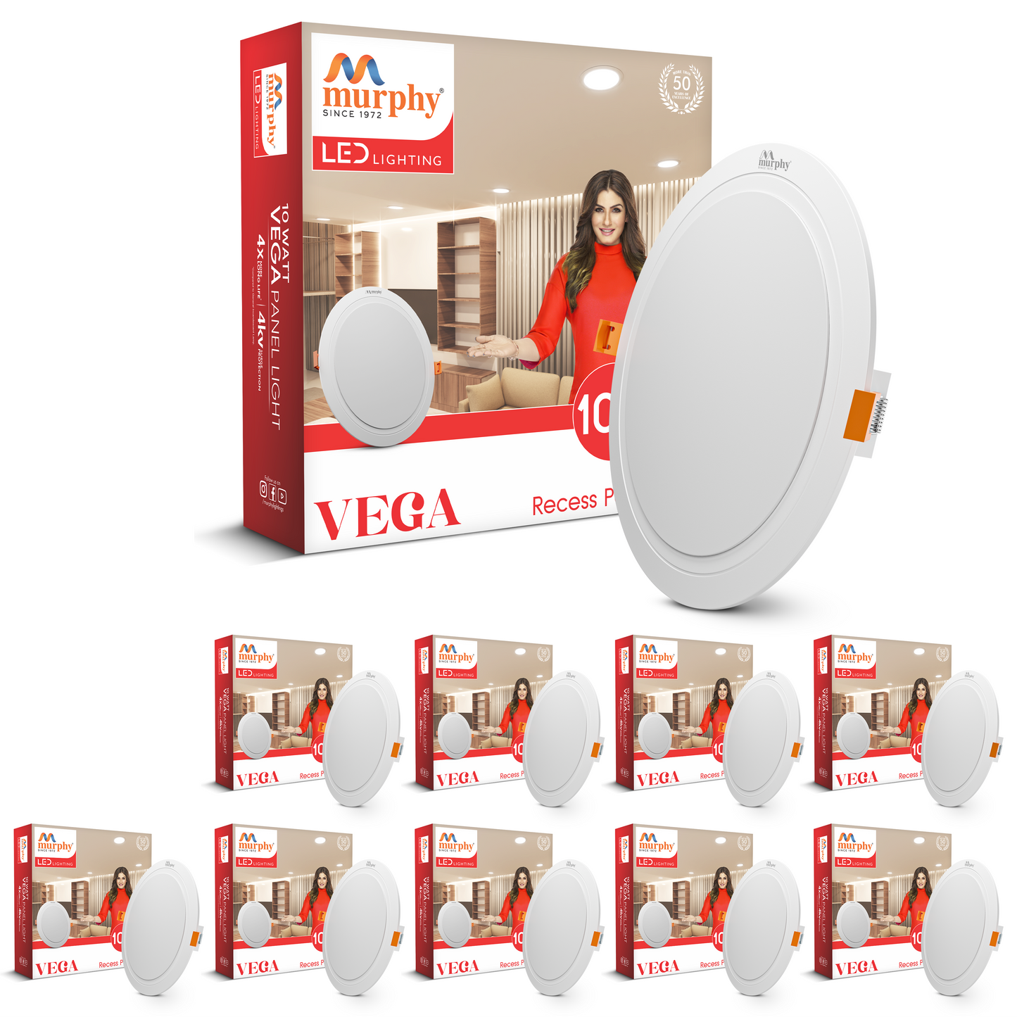 Murphy 10W Vega Round Recess Panel Light