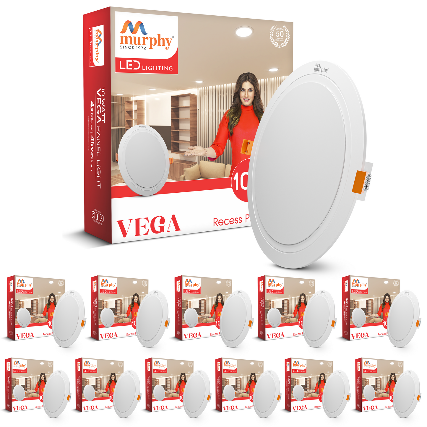 Murphy 10W Vega Round Recess Panel Light
