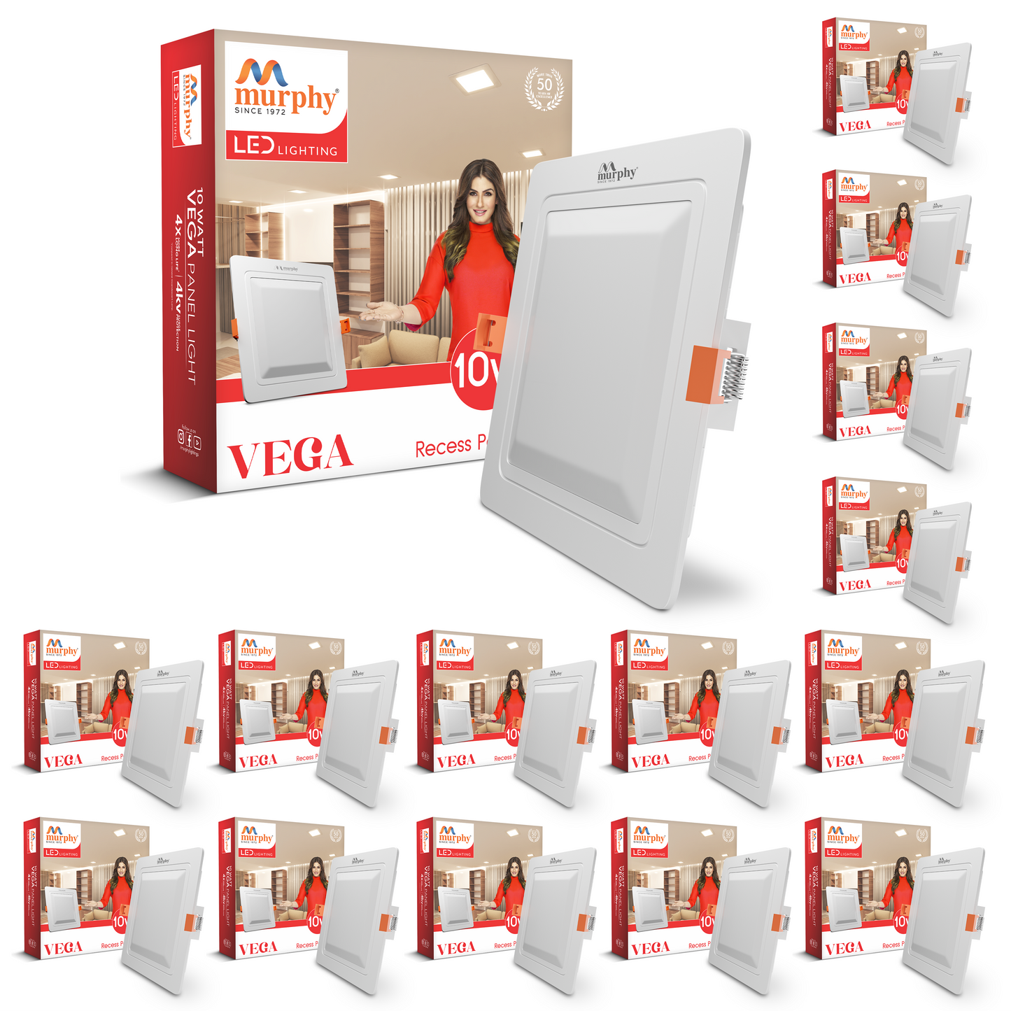 Murphy 10W Vega Square Recess Panel Light