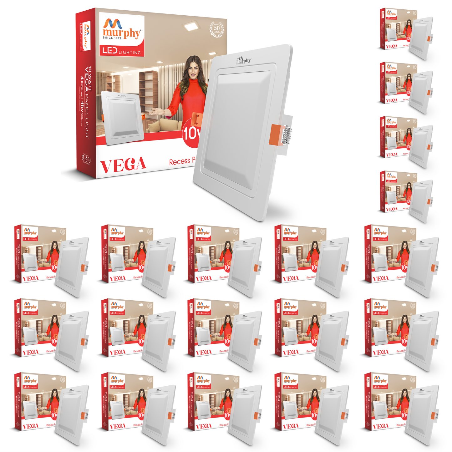 Murphy 10W Vega Square Recess Panel Light