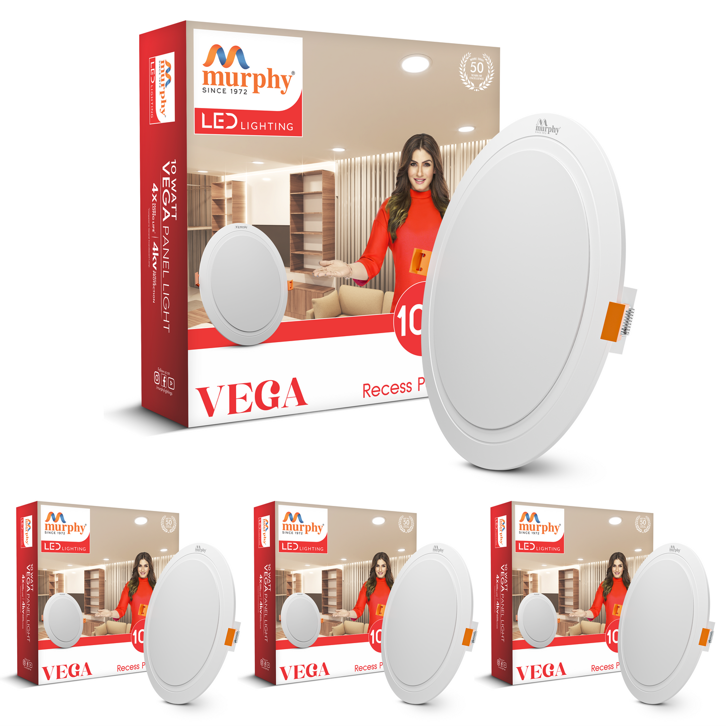 Murphy 10W Vega Round Recess Panel Light