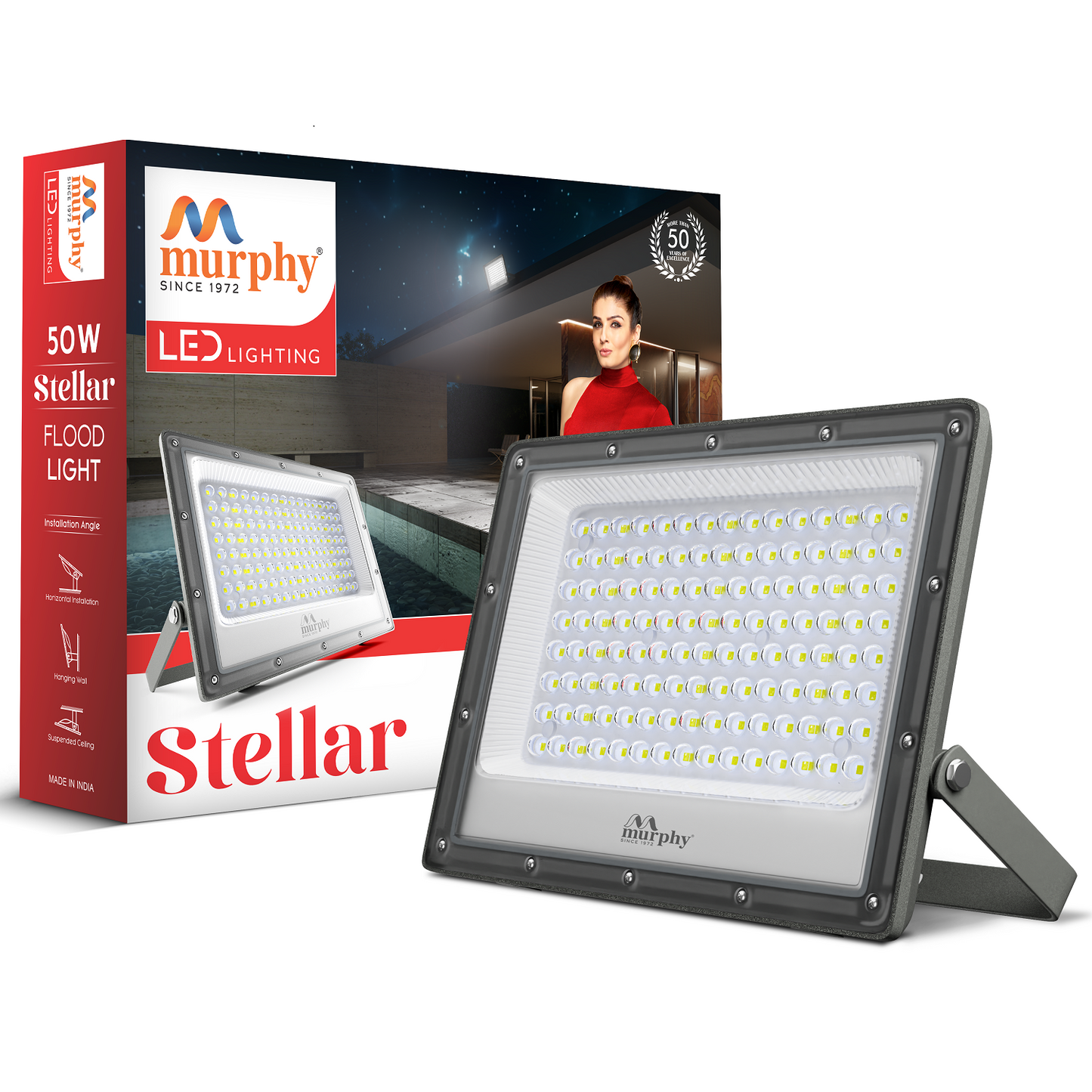 Murphy Steller LED 50W LED Flood Light, IP65 Rated Outdoor Light (Cool White, BIS Approved)