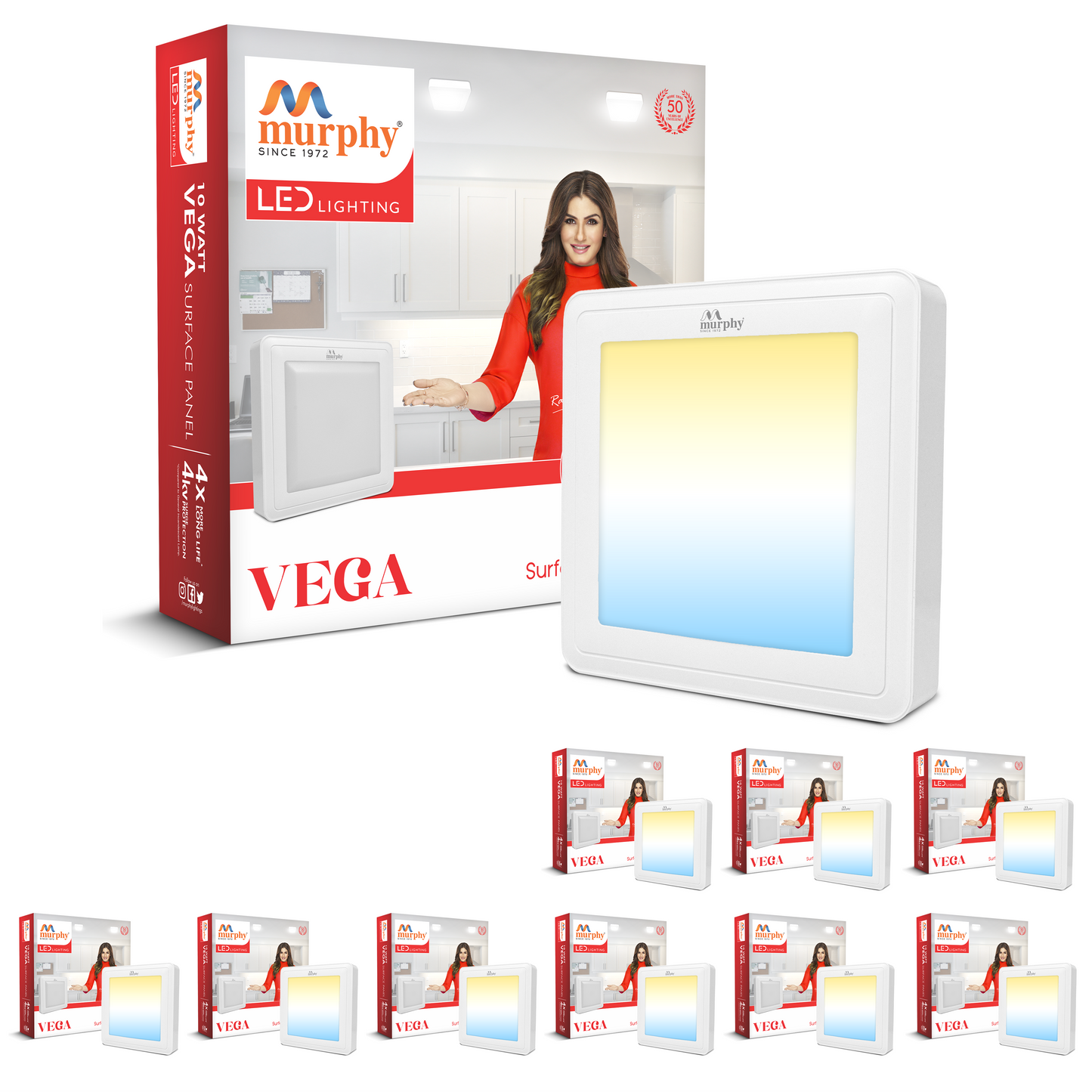 Murphy 10W Vega Color Changing Square Surface Panel Light