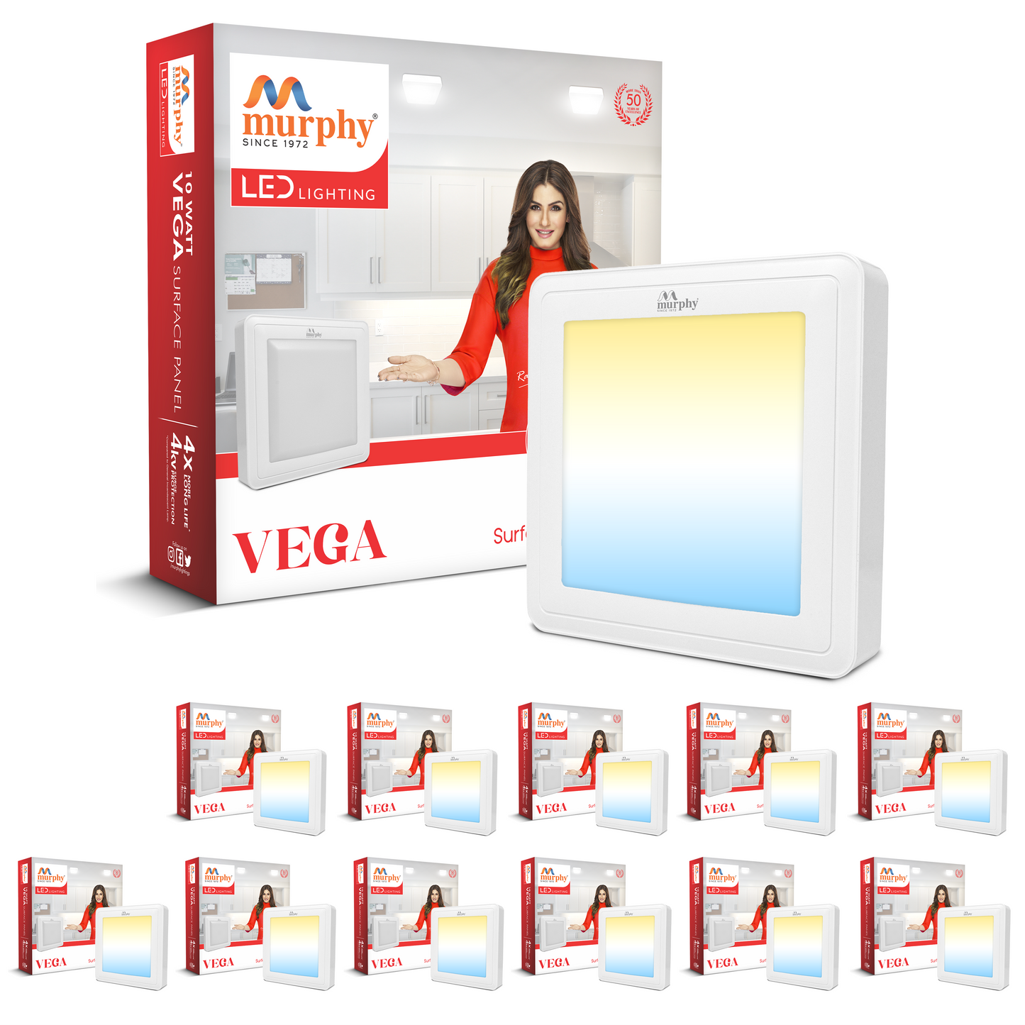 Murphy 10W Vega Color Changing Square Surface Panel Light