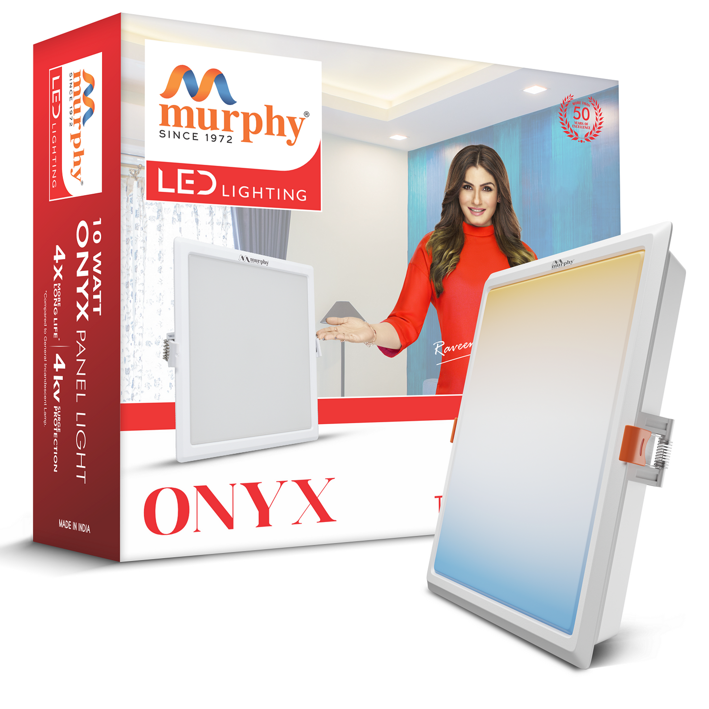 Murphy 10W Trimless 3 Color Changing Square Recess Panel Light