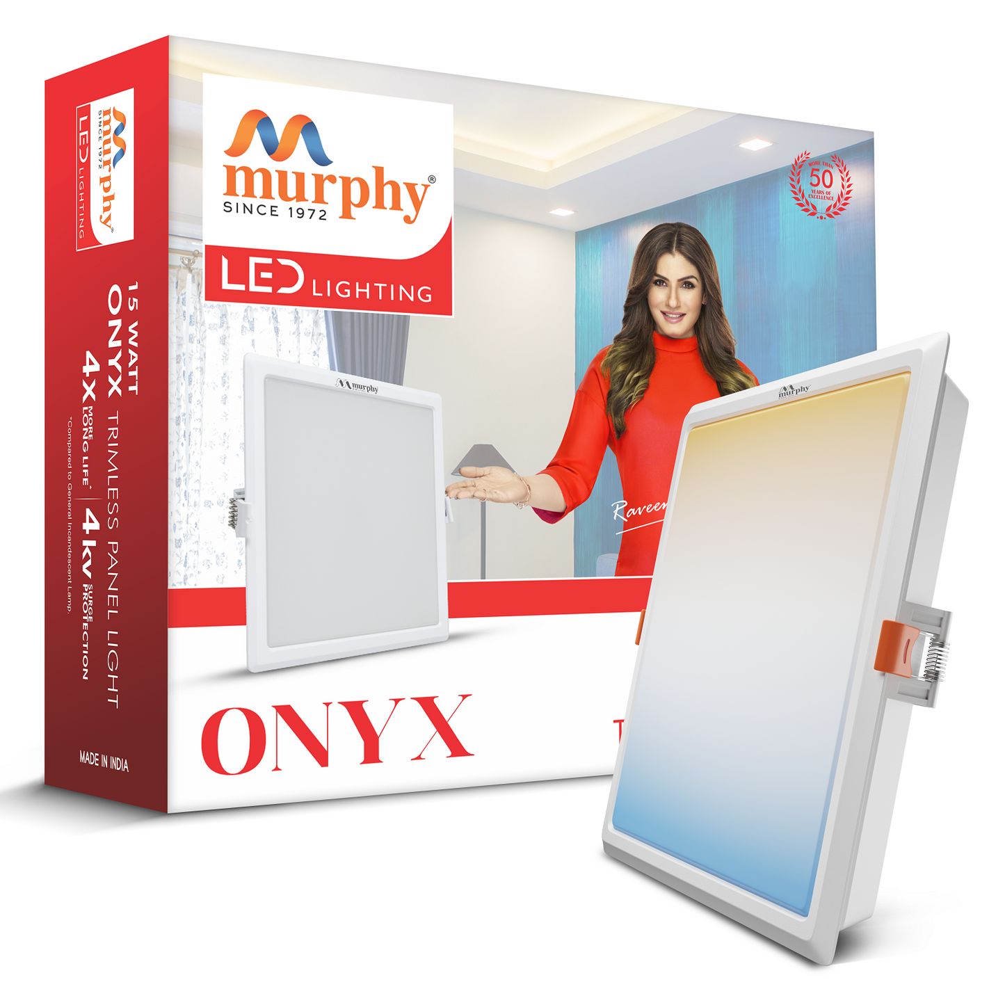 Murphy 15W Trimless 3 Color Changing Square Recess Panel Light