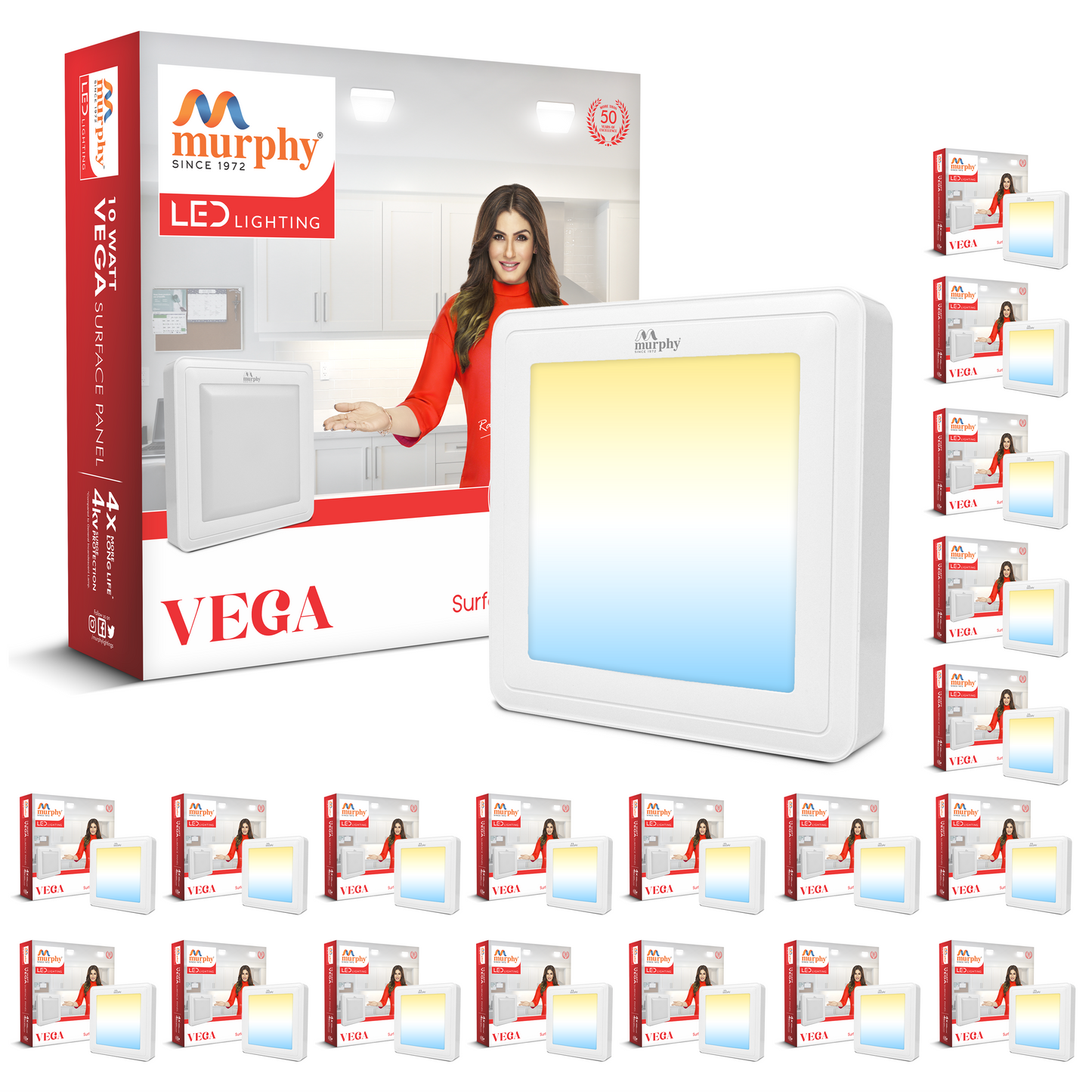 Murphy 10W Vega Color Changing Square Surface Panel Light