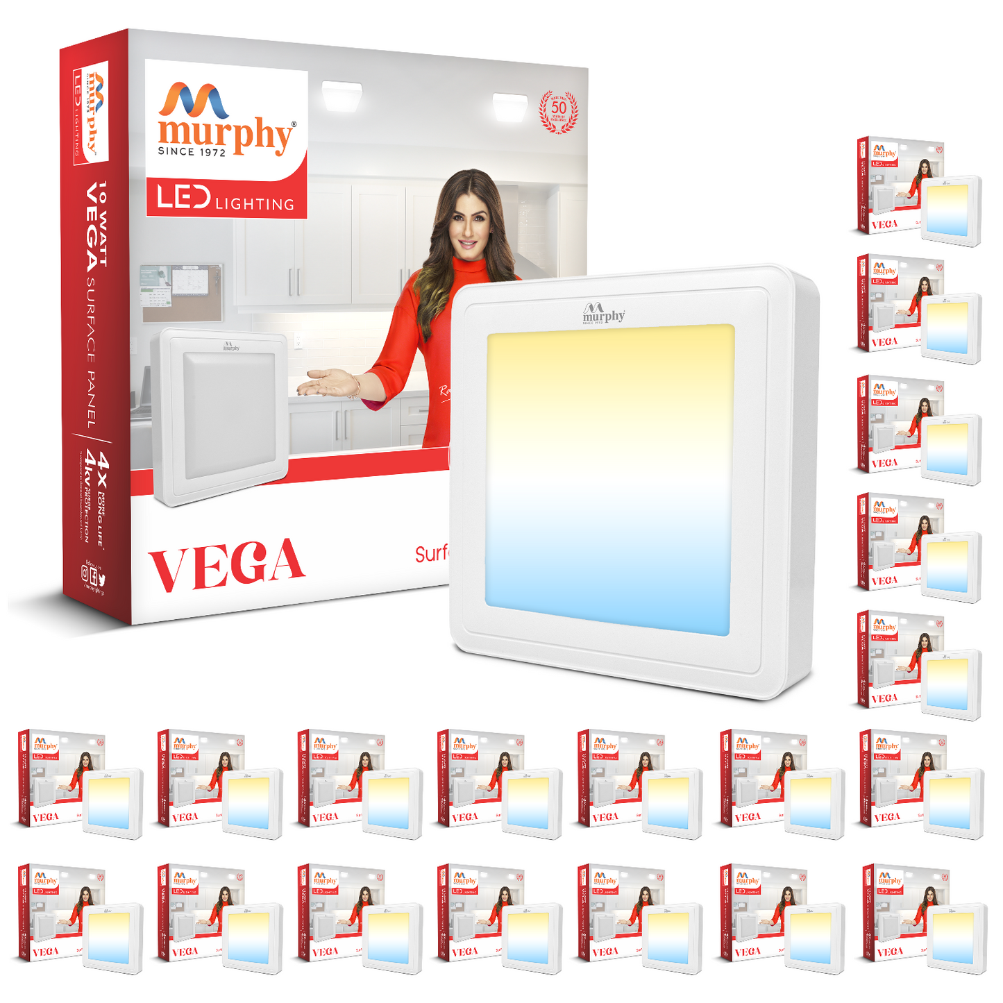 Murphy 10W Vega Color Changing Square Surface Panel Light