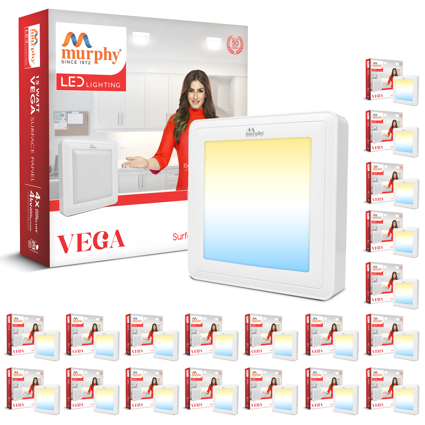 Murphy 15W Vega Color Changing Square Surface Panel Light