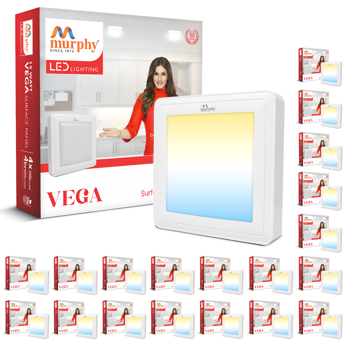 Murphy 15W Vega Color Changing Square Surface Panel Light